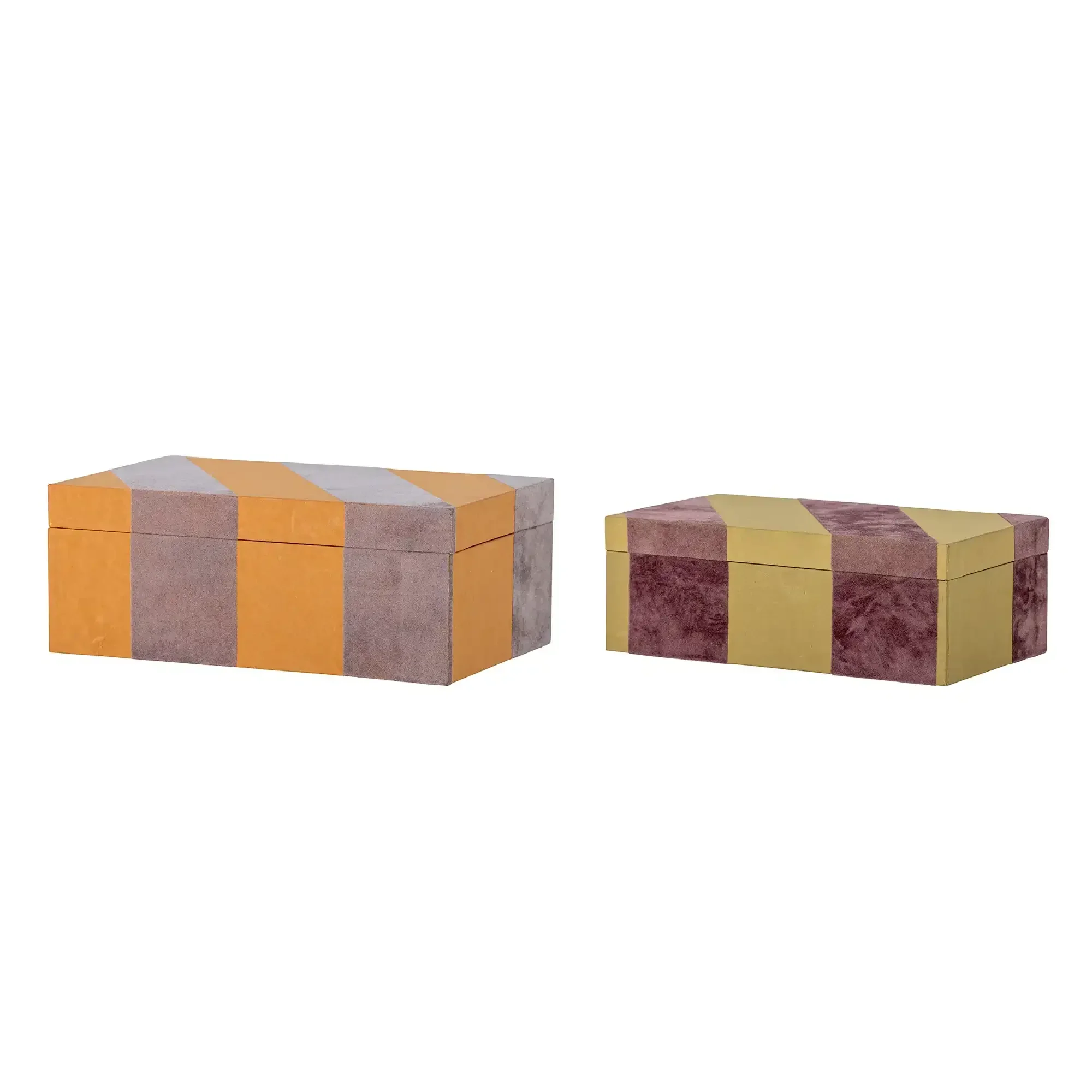 Opbergdoos papier oranje Samira – set van 2