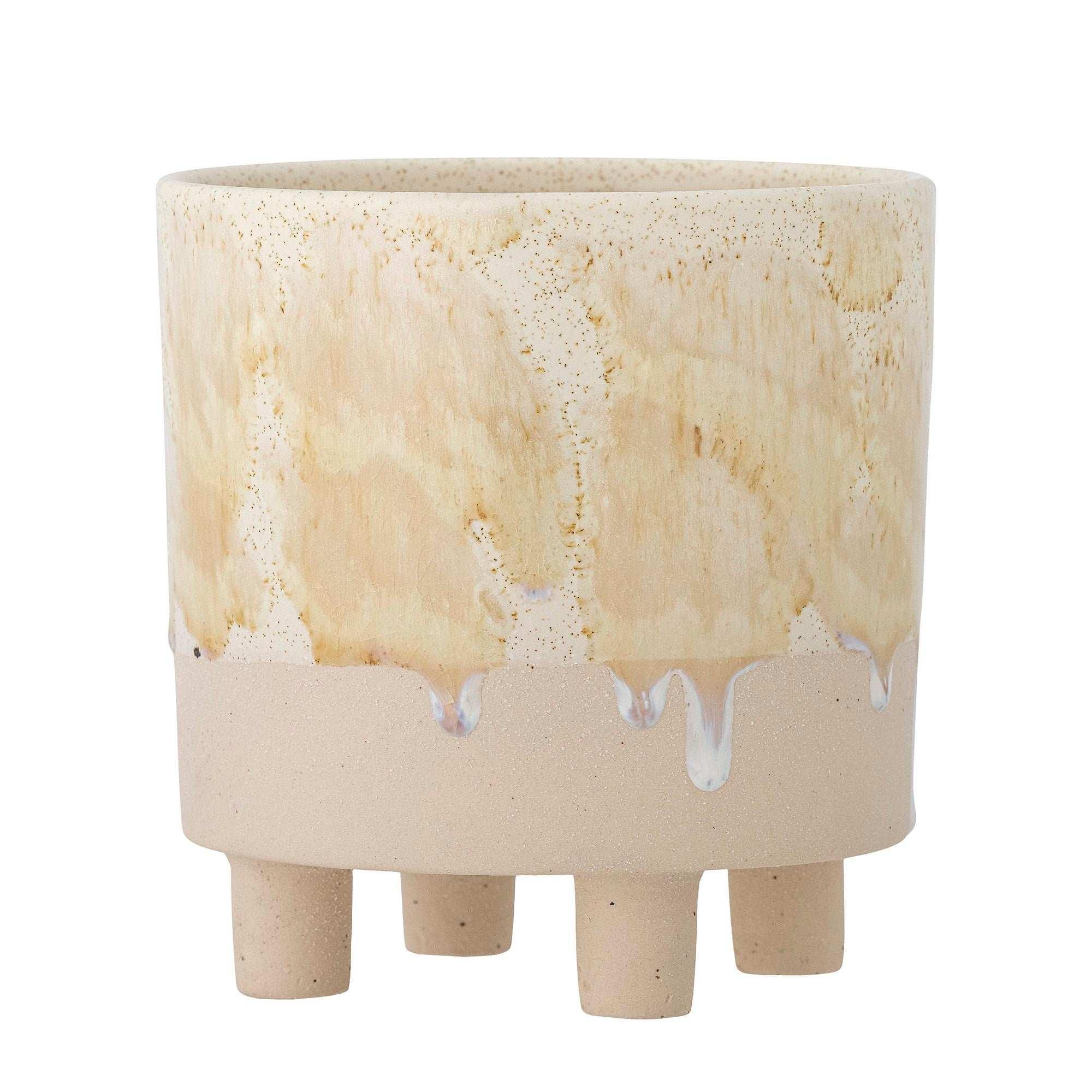 Bloempot aardewerk geel Imoa 15cm
