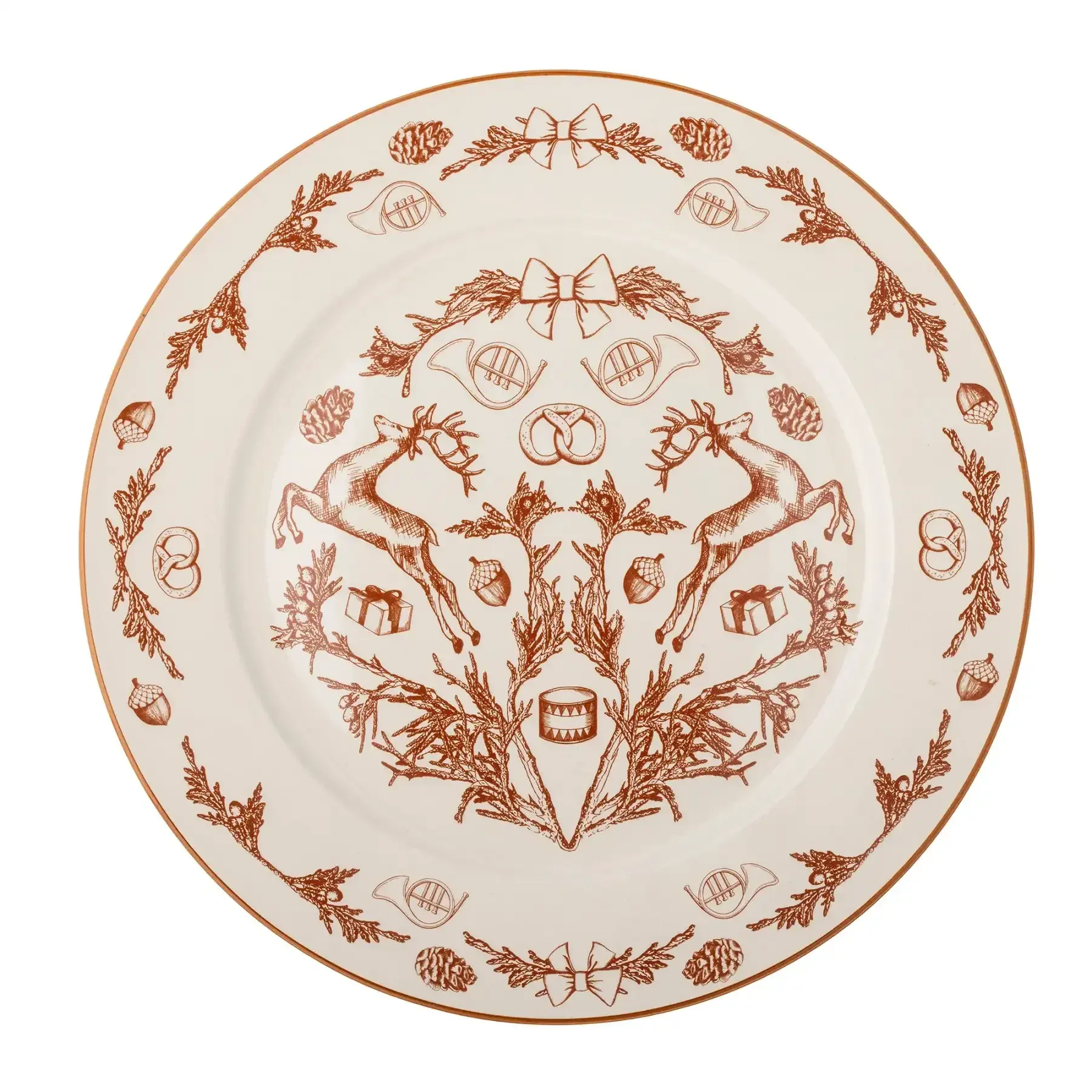 Bord aardewerk bruin Beth 30cm