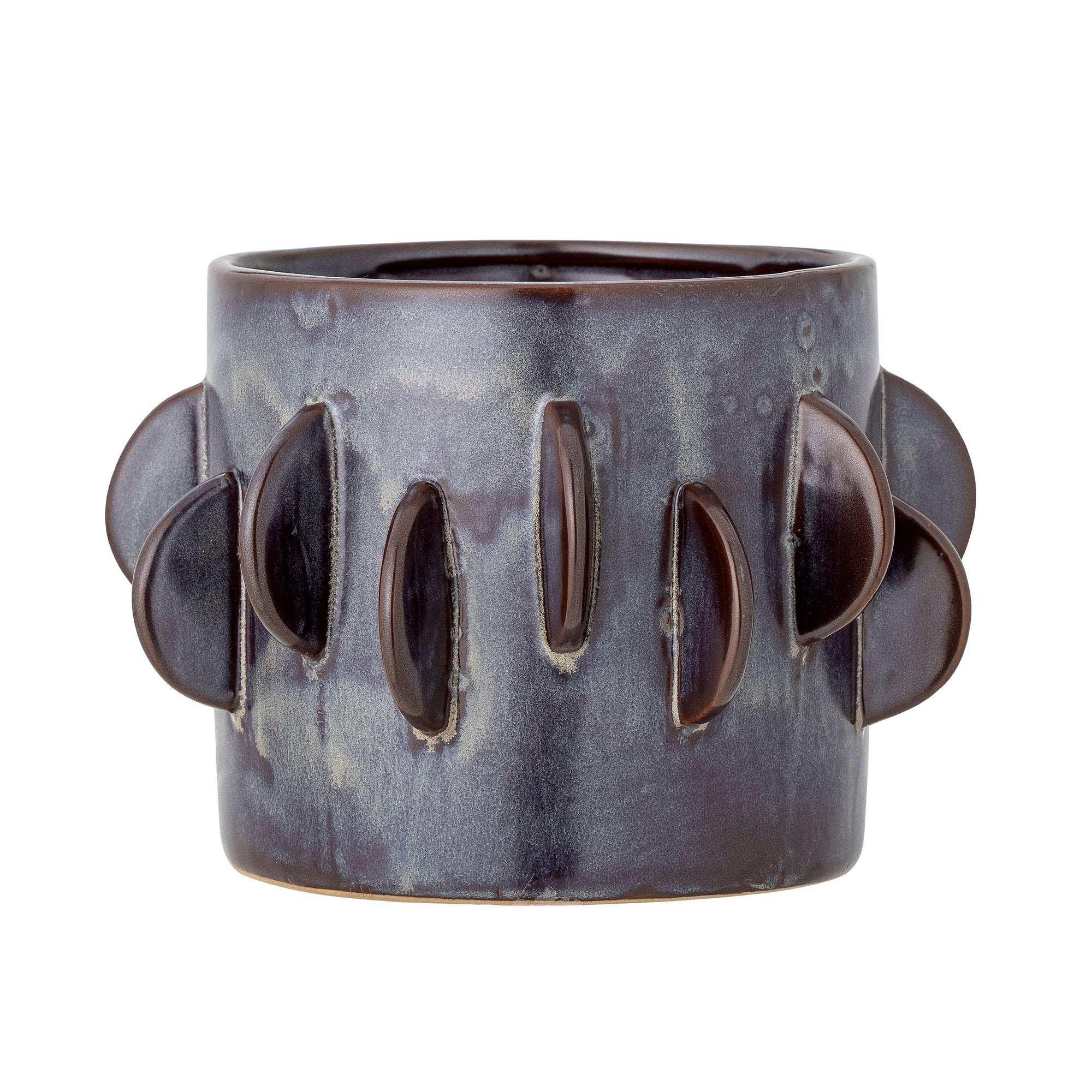 Bloempot aardewerk grijs Roza 18cm Bloempot aardewerk grijs Roza 18cm