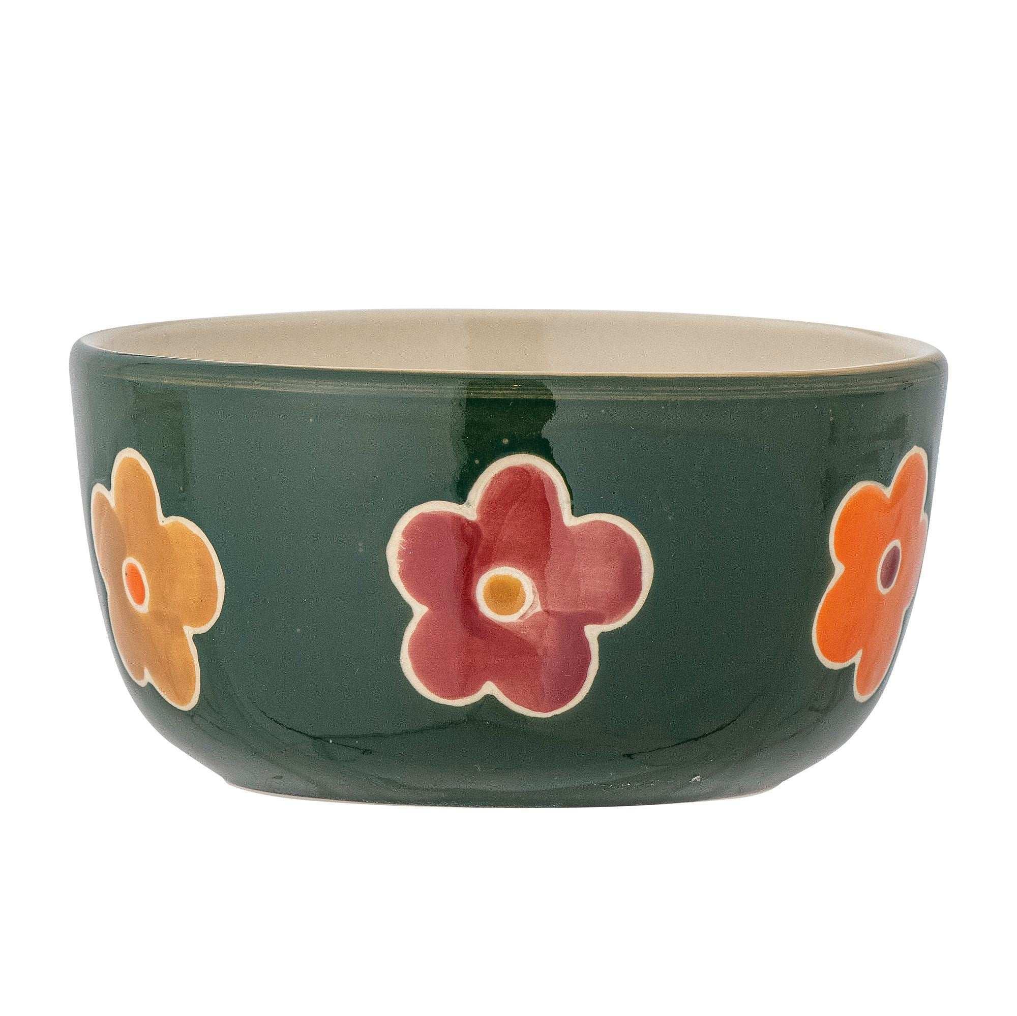 Addy schaal aardewerk groen 12cm