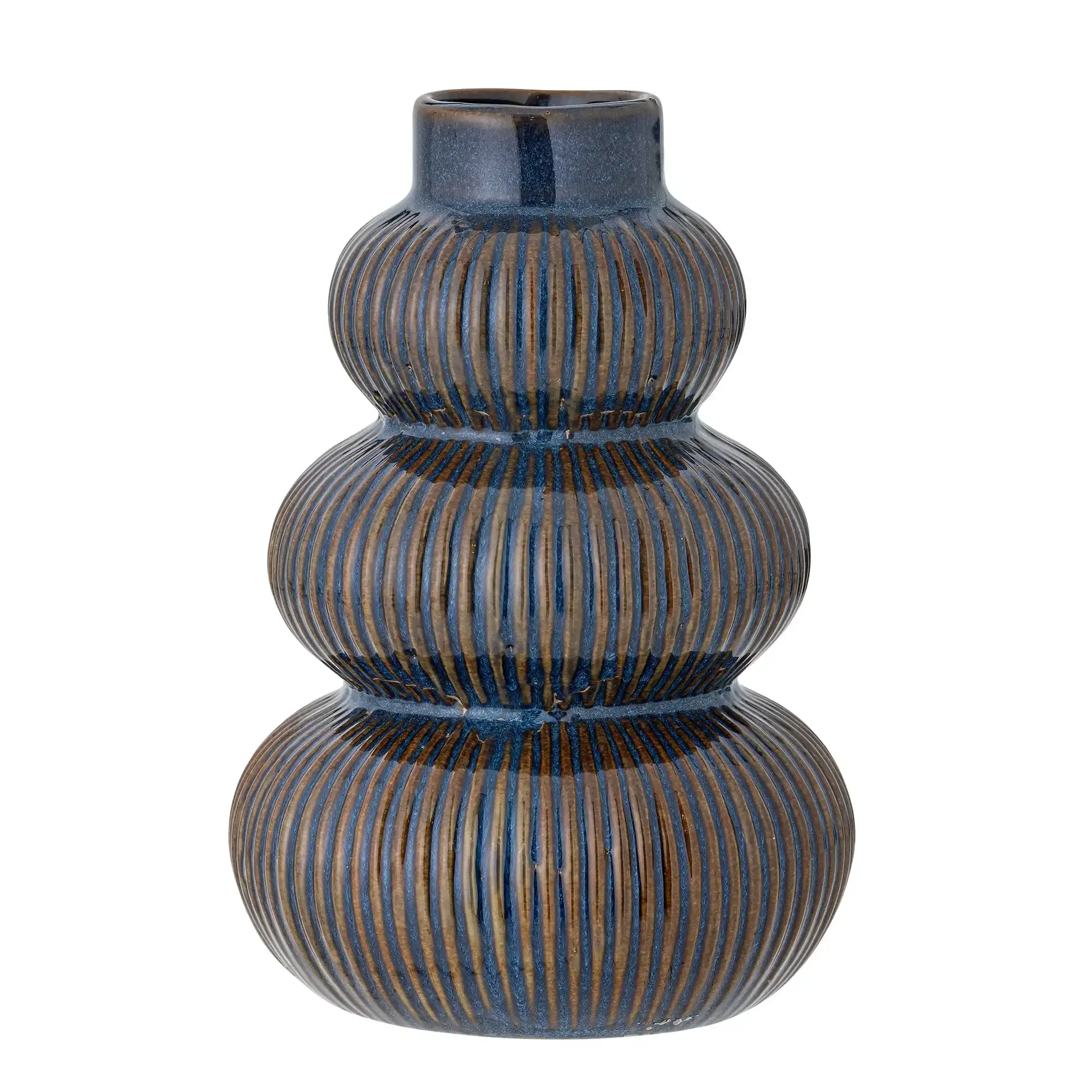 Vaas aardewerk blauw Myrtle 20cm