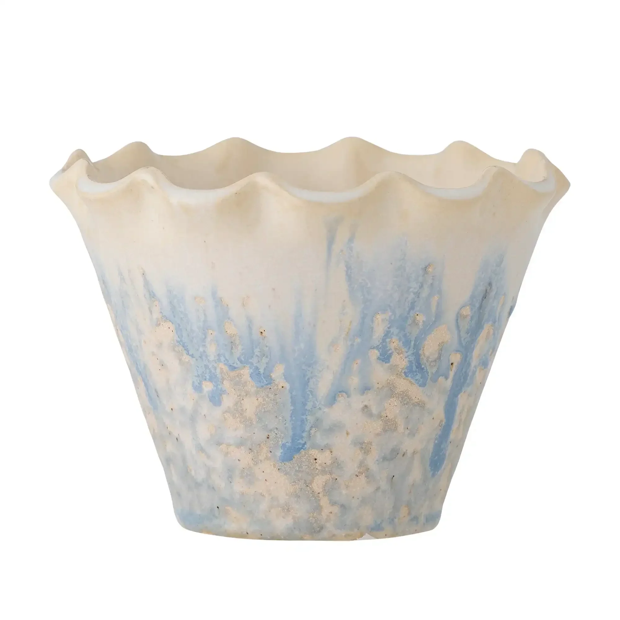 Bloempot aardewerk blauw Bertha 14cm