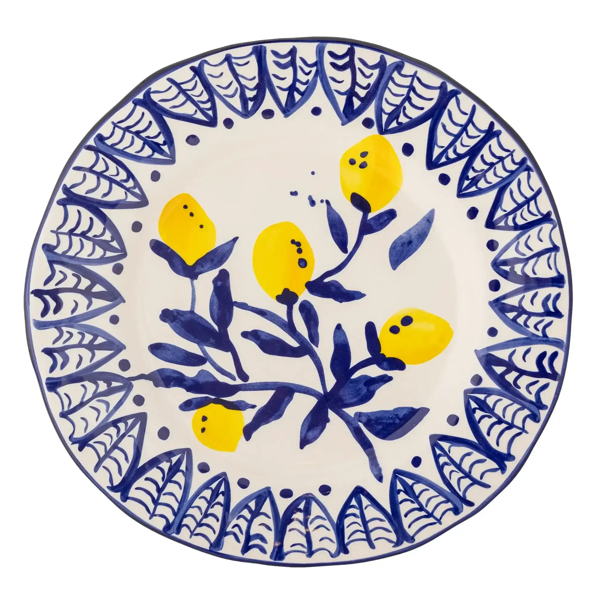 Bord aardewerk blauw maxima 27cm