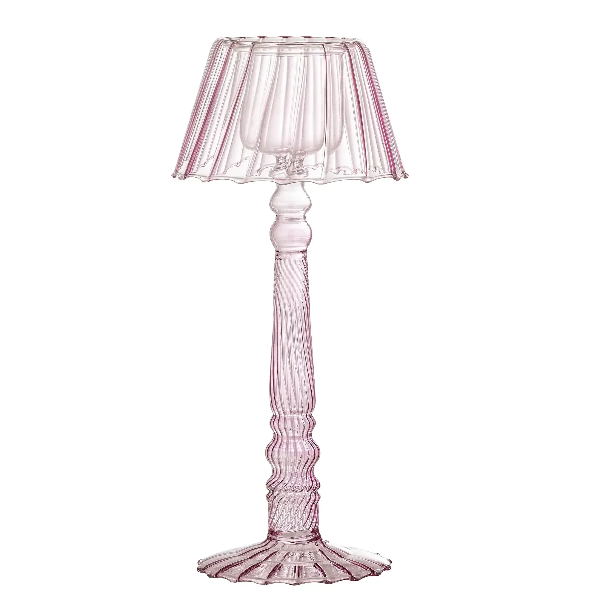 Waxinelichthouder glas rose Cisco 23cm