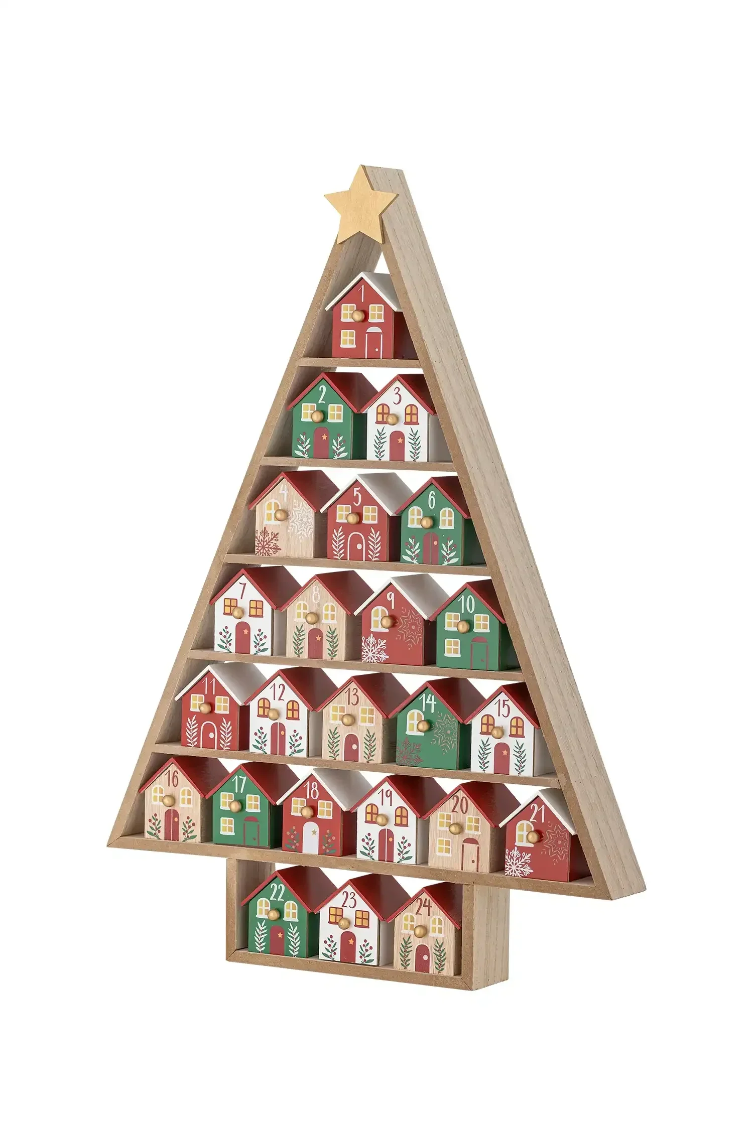 Adventskalender mdf rood Calvin 61cm