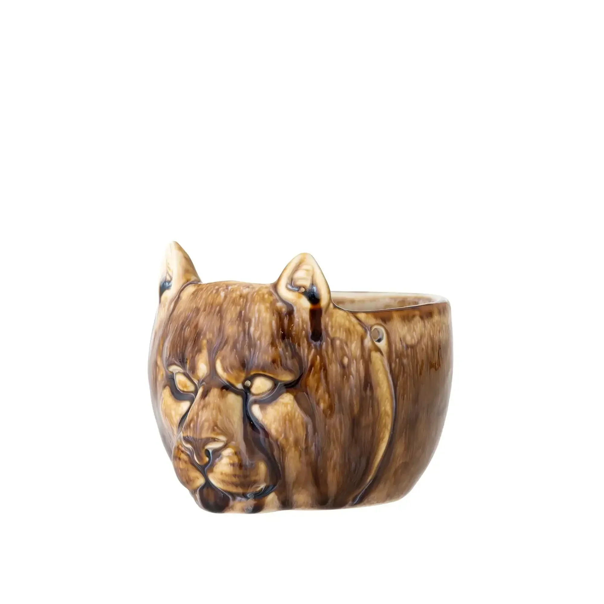 Bloempot aardewerk bruin Abner 11cm