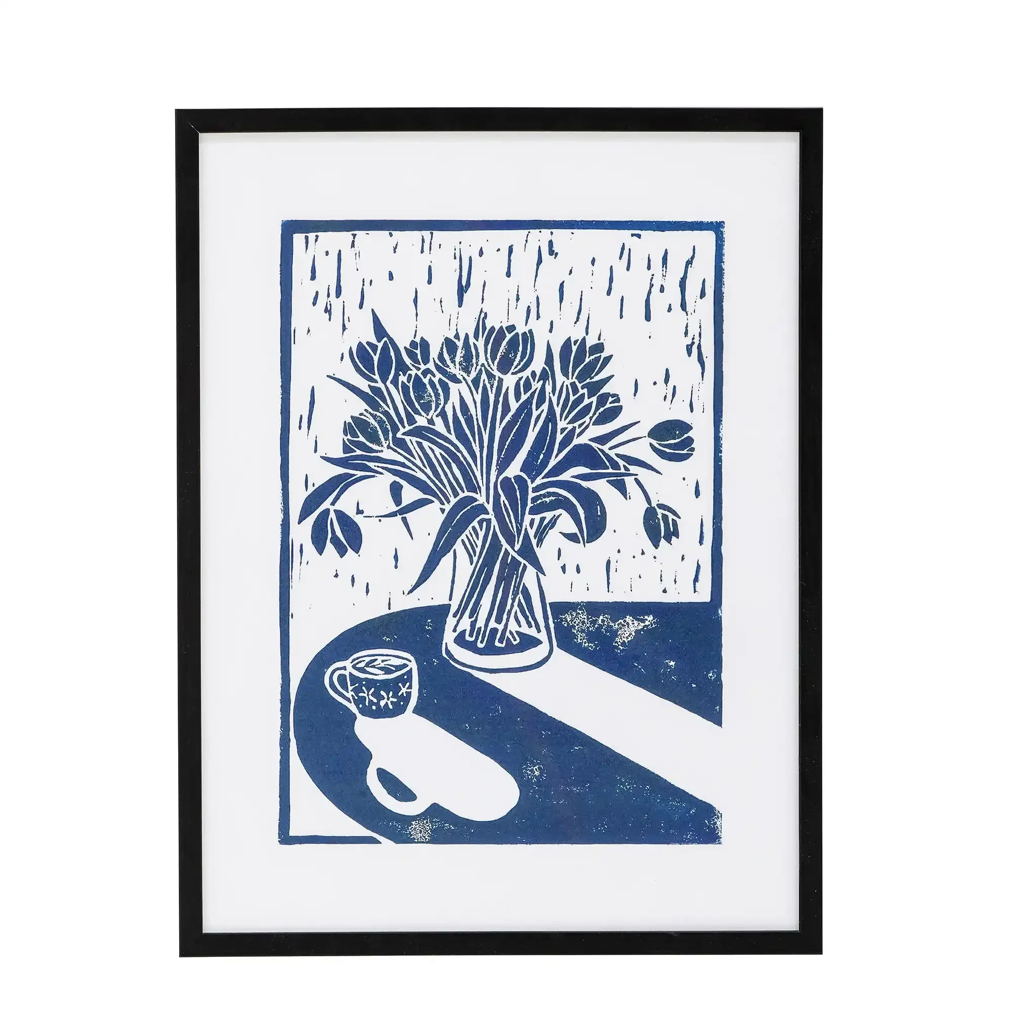 Wanddecoratie hout zwart   32x42cm