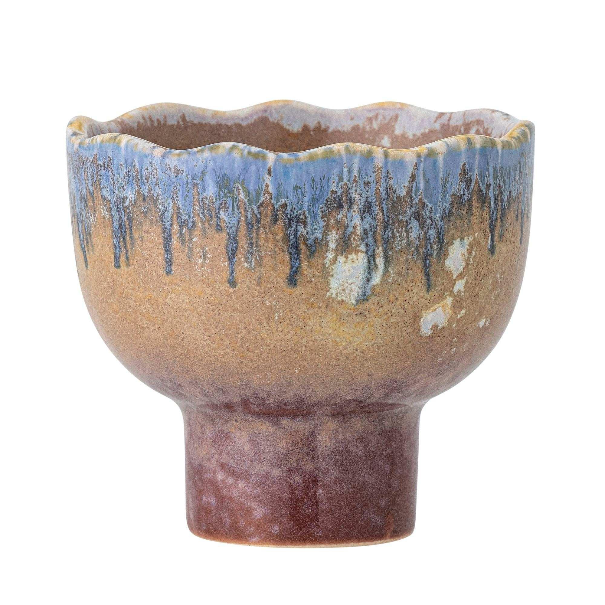 Kandelaar aardewerk blauw Cloe – 10cm