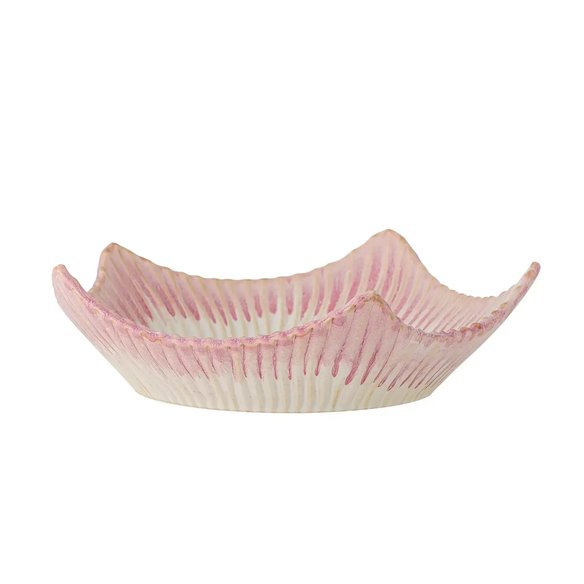 Schaal aardewerk roze Floral