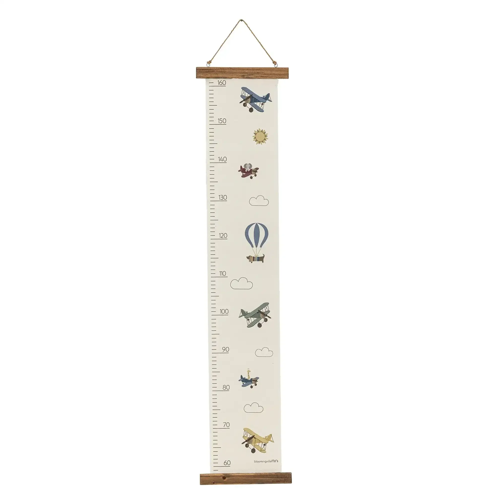 Groeimeter papier blauw 114cm
