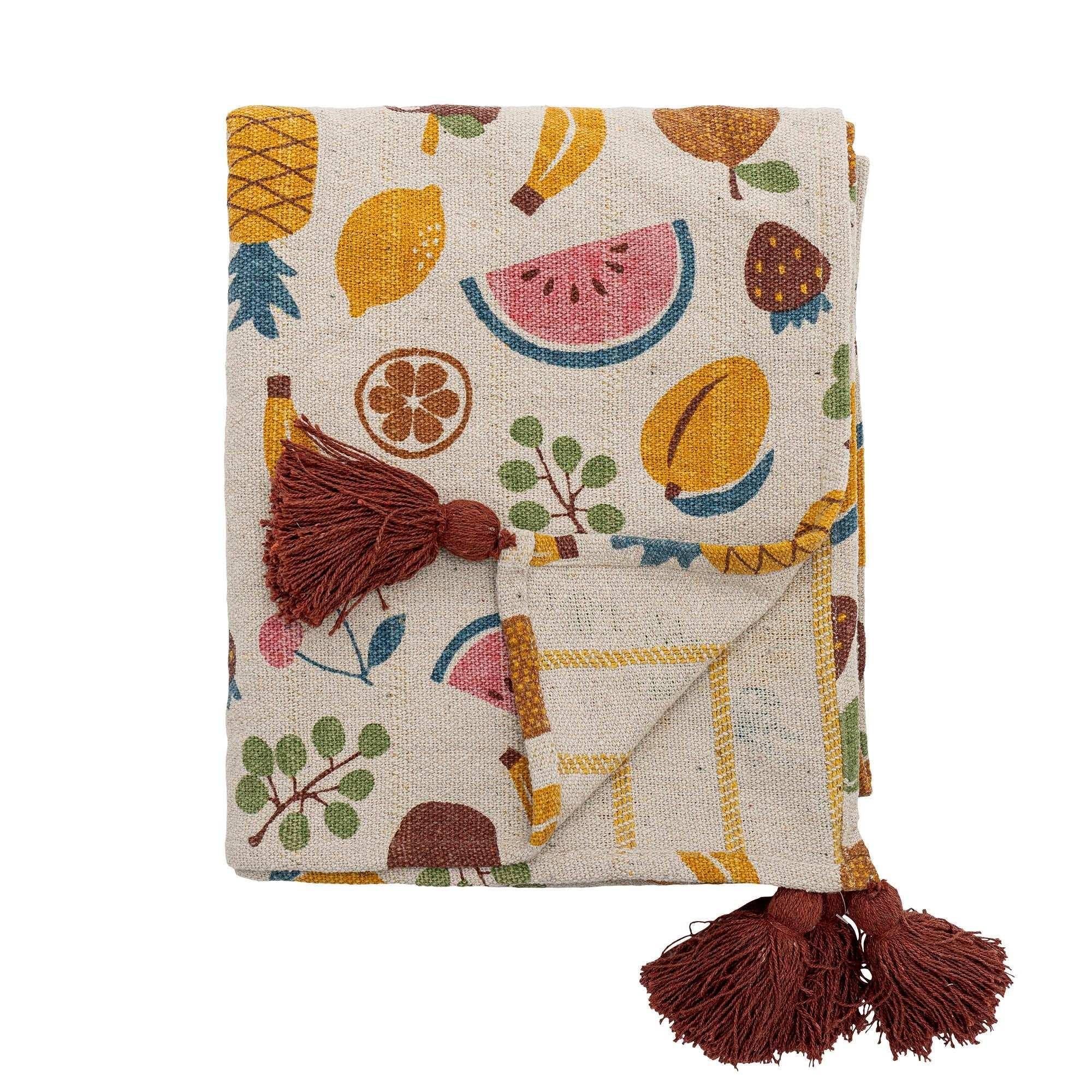 Fruitta plaid gerecycled katoen multicolor 130x160cm