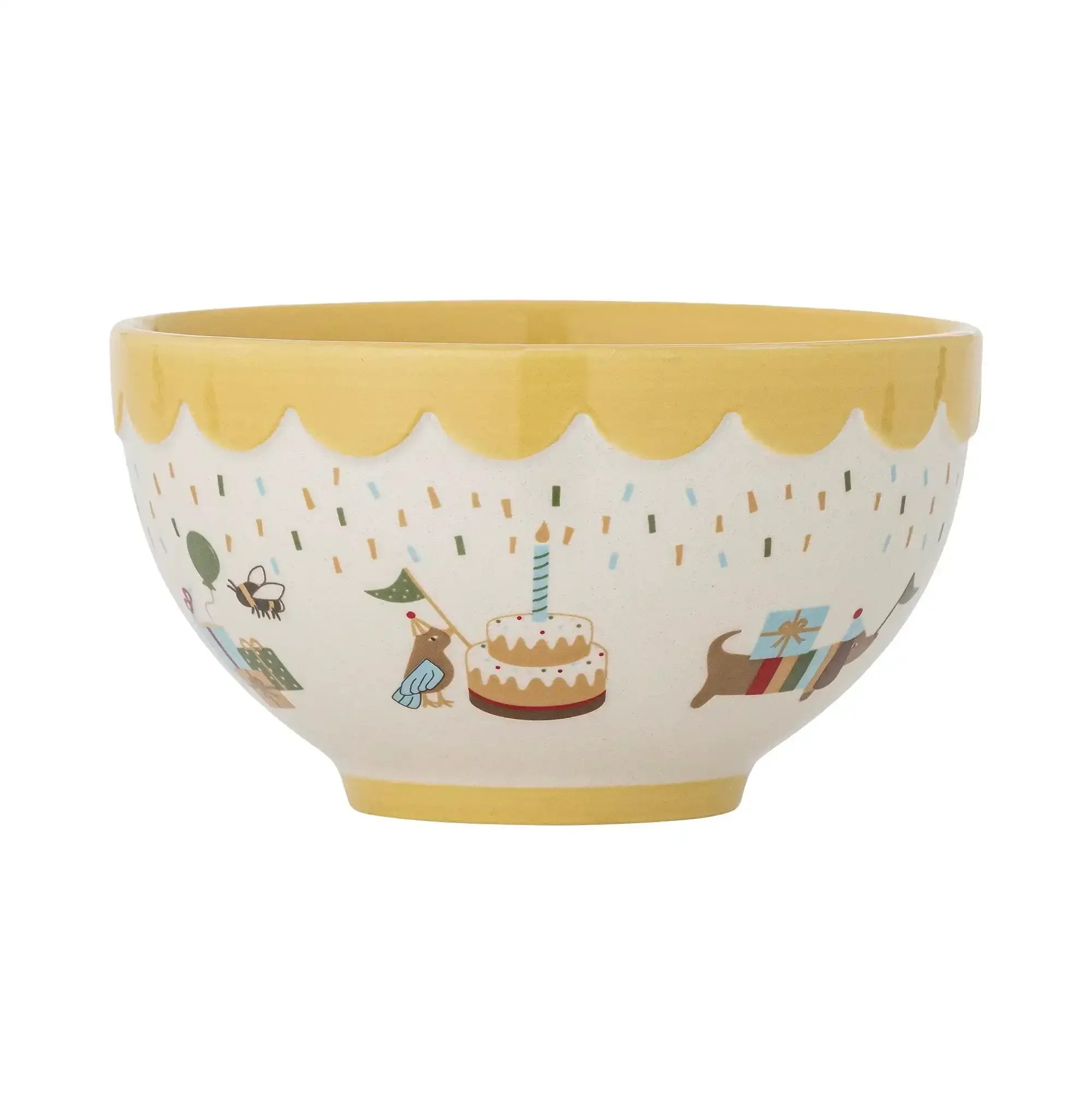 Celebrate schaal aardewerk geel 13cm