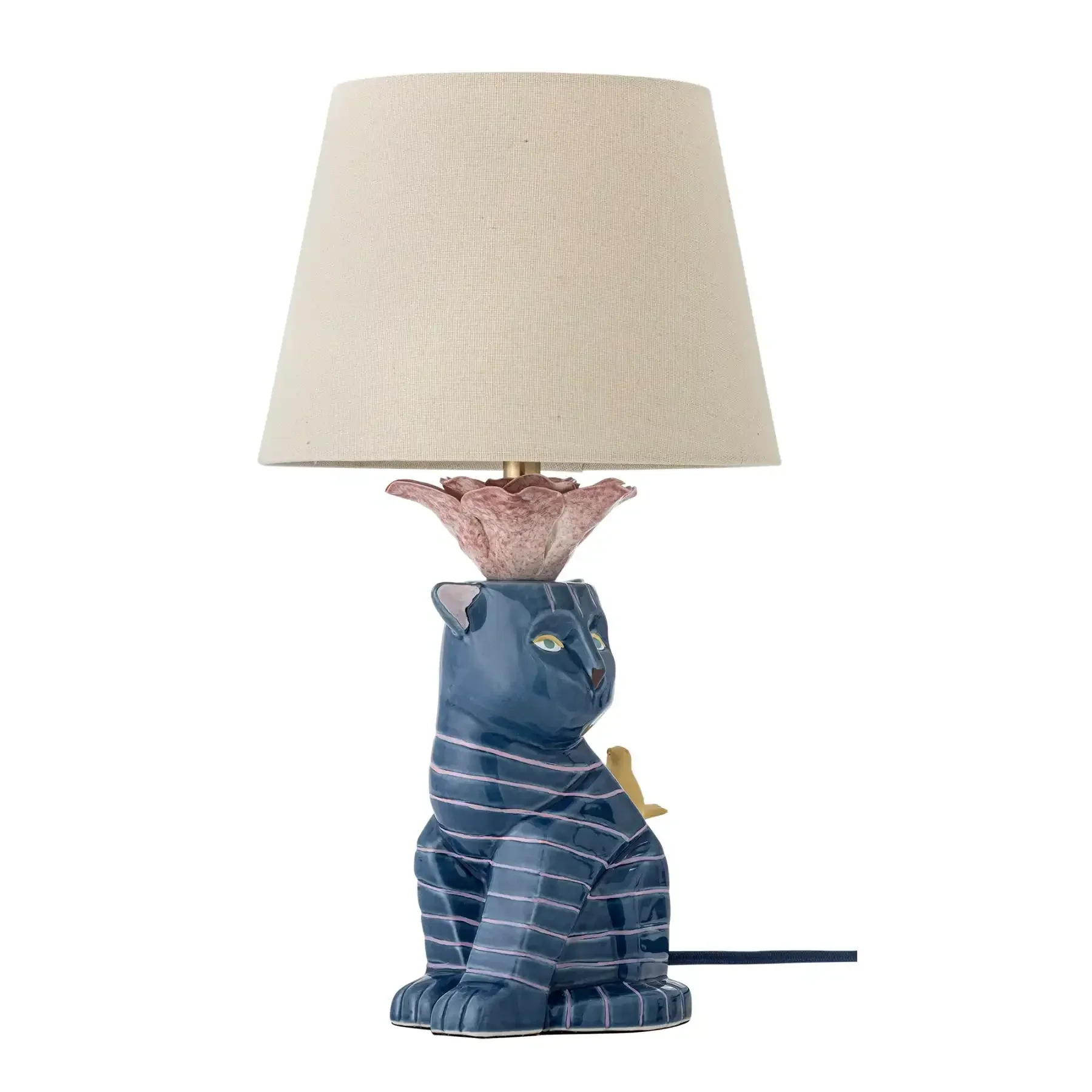 Tafellamp aardewerk blauw Eri 40cm Tafellamp aardewerk blauw Eri 40cm