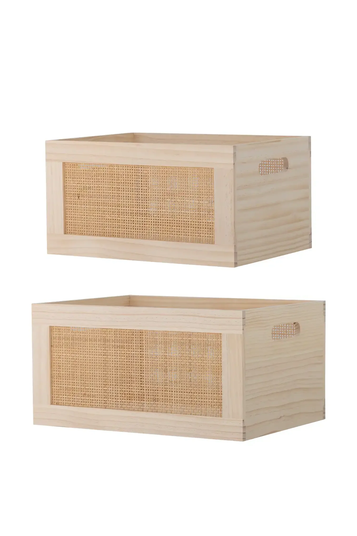 Opbergbox hout naturel Piana – set van 2