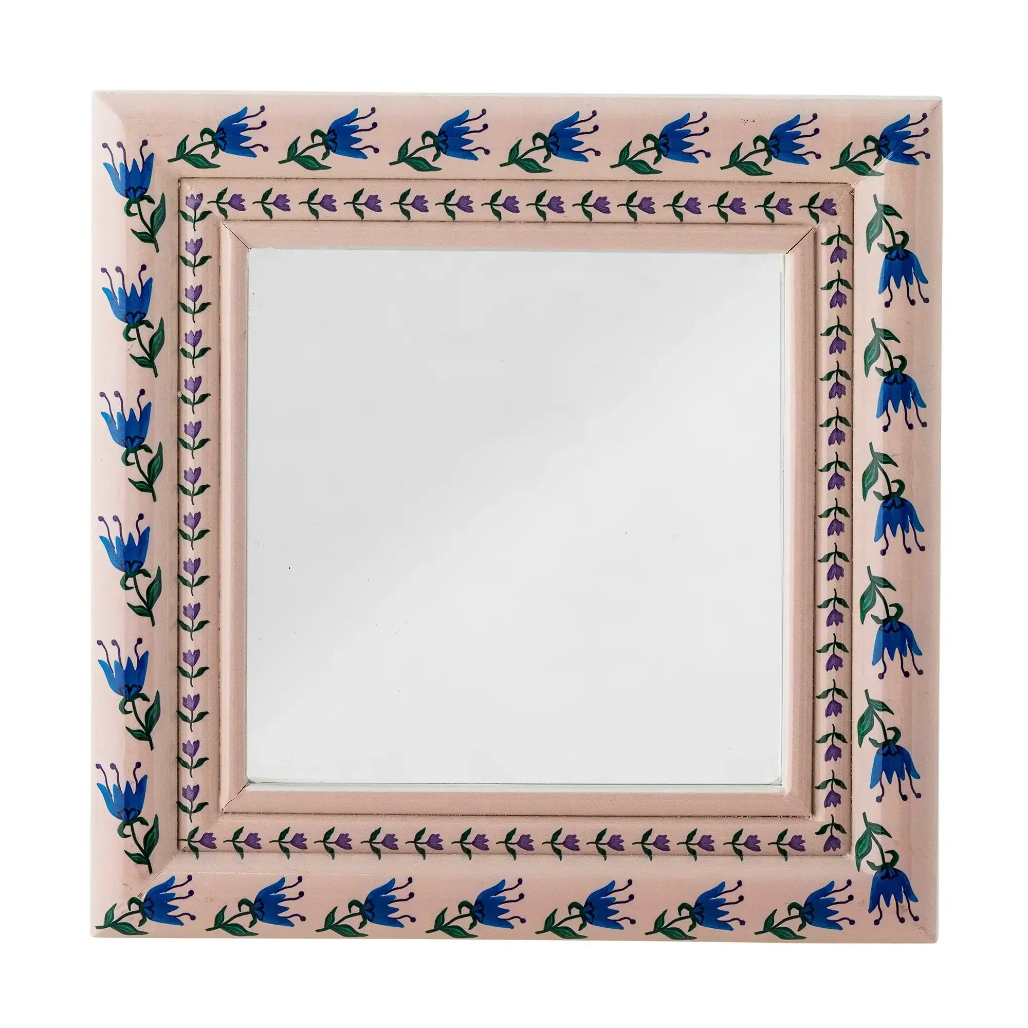 Wandspiegel hout roze Badia 30x30cm