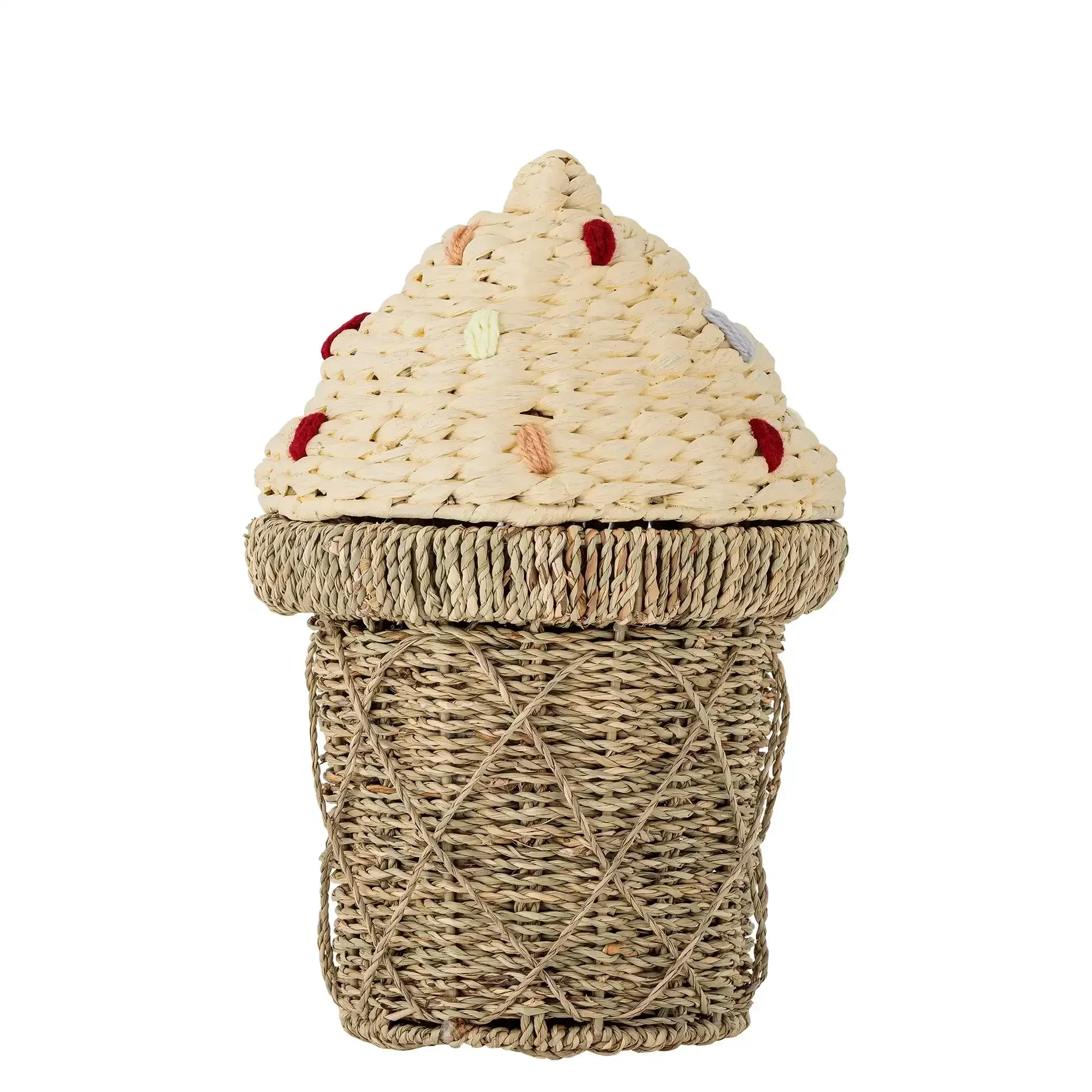 Cillie mand met deksel zeegras beige 41cm