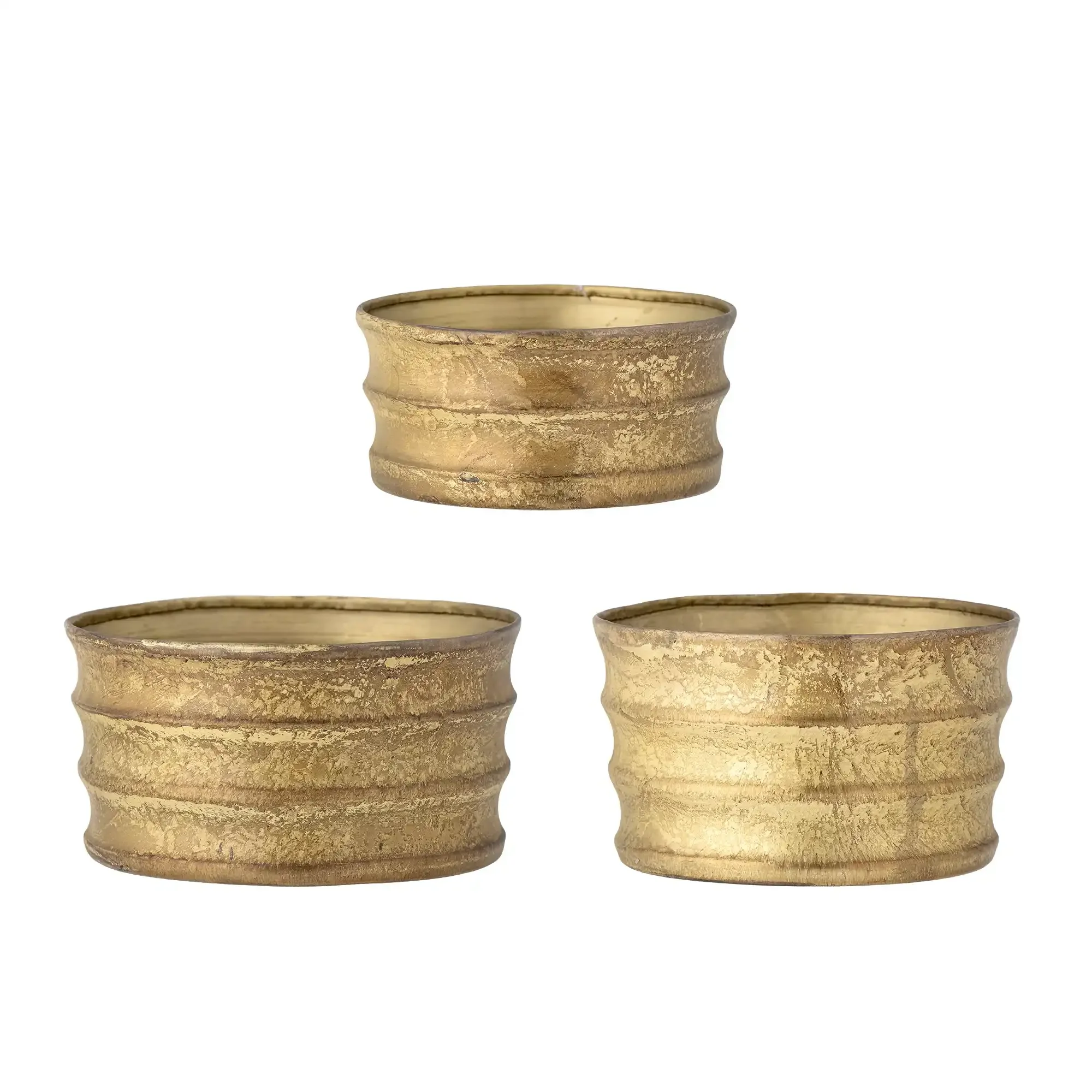 Bloempot metaal goud Lucilla – set van 3 Bloempot metaal goud Lucilla – set van 3