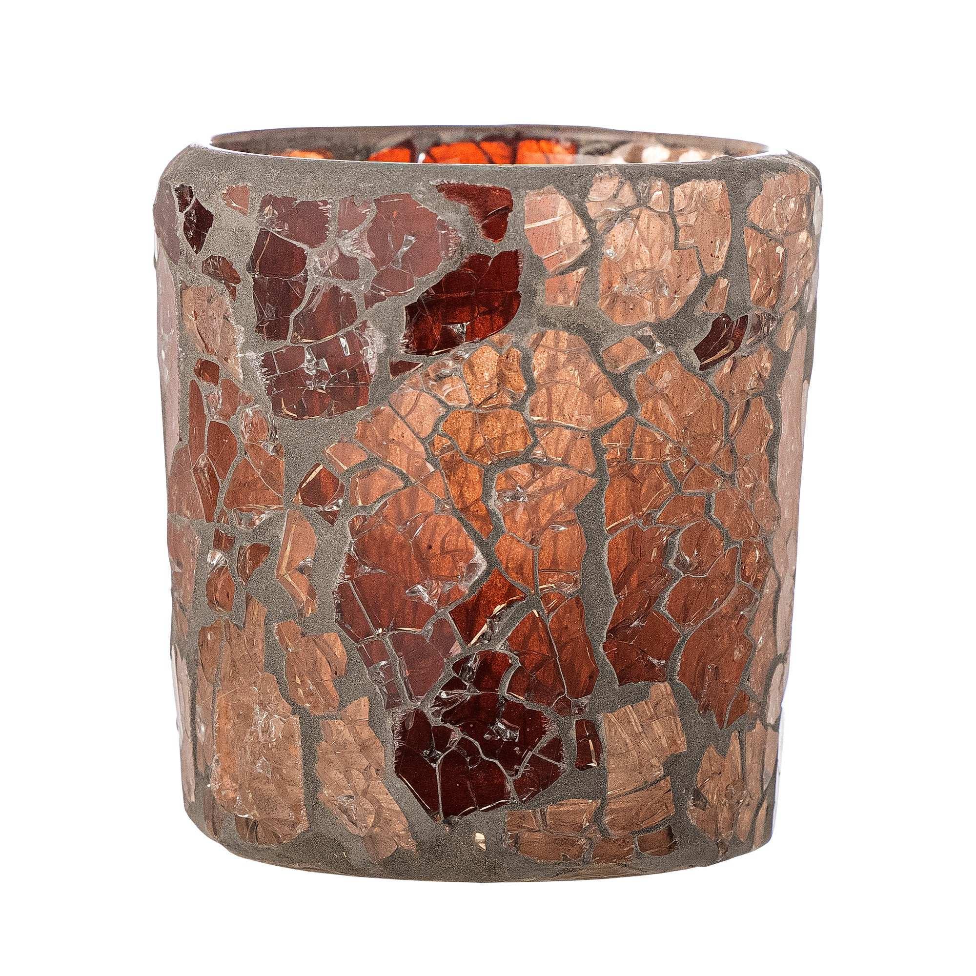 Waxinelichthouder gerecycled glas rose Evalyn