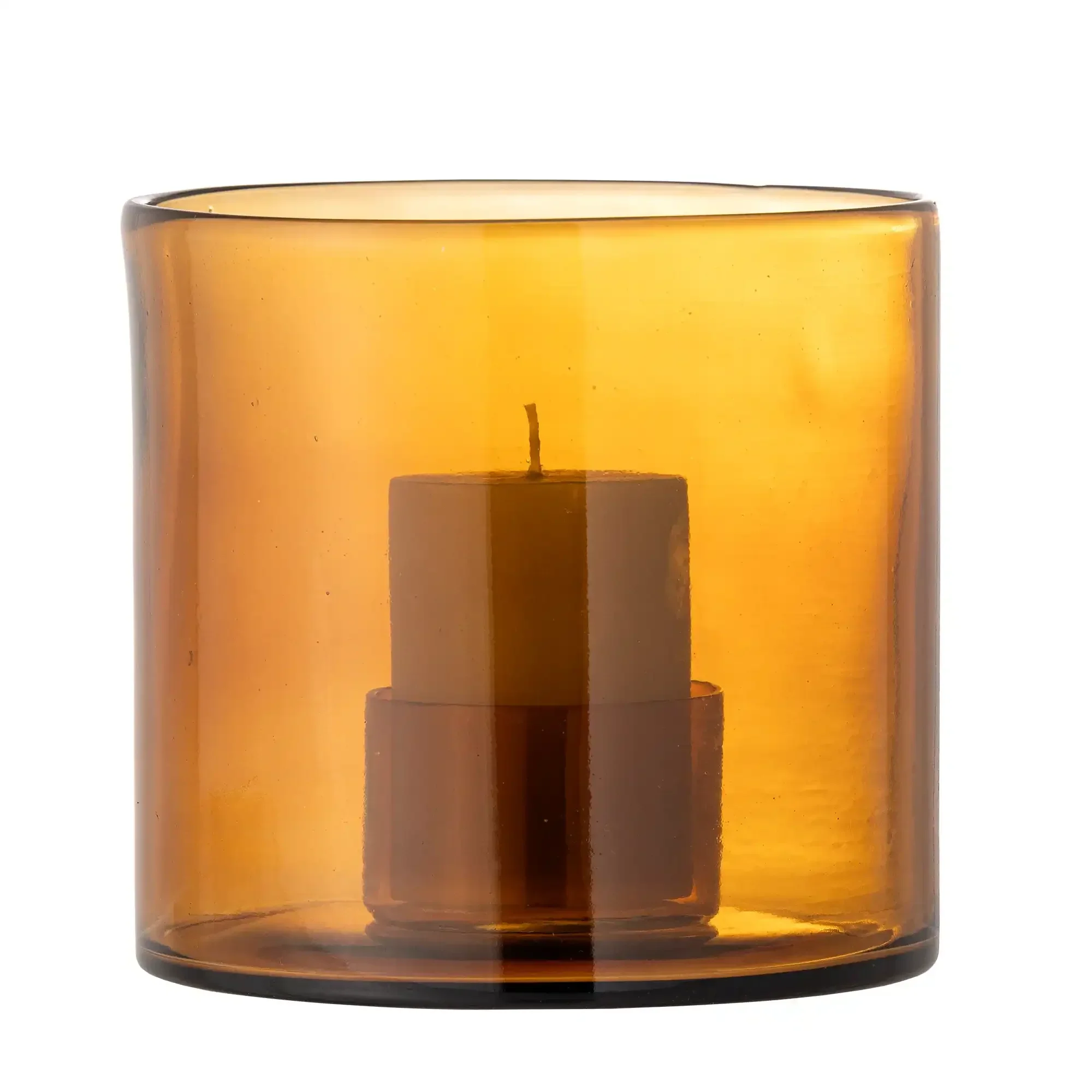 Kandelaar glas bruin Kahlah 19cm