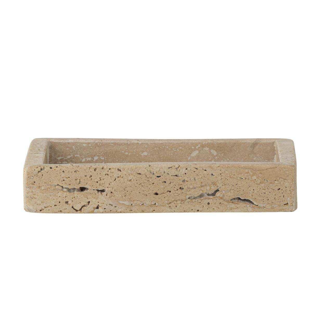 Travertine dienblad Majsa naturel 15cm Travertine dienblad Majsa naturel 15cm