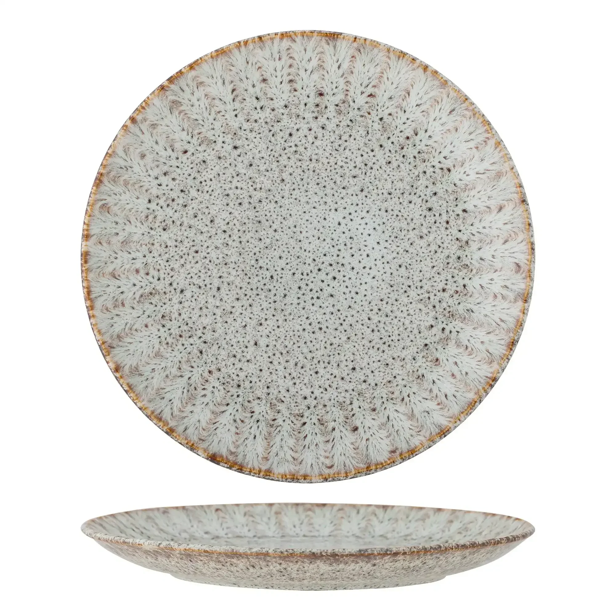 Bord aardewerk beige/naturel Fleur 27cm