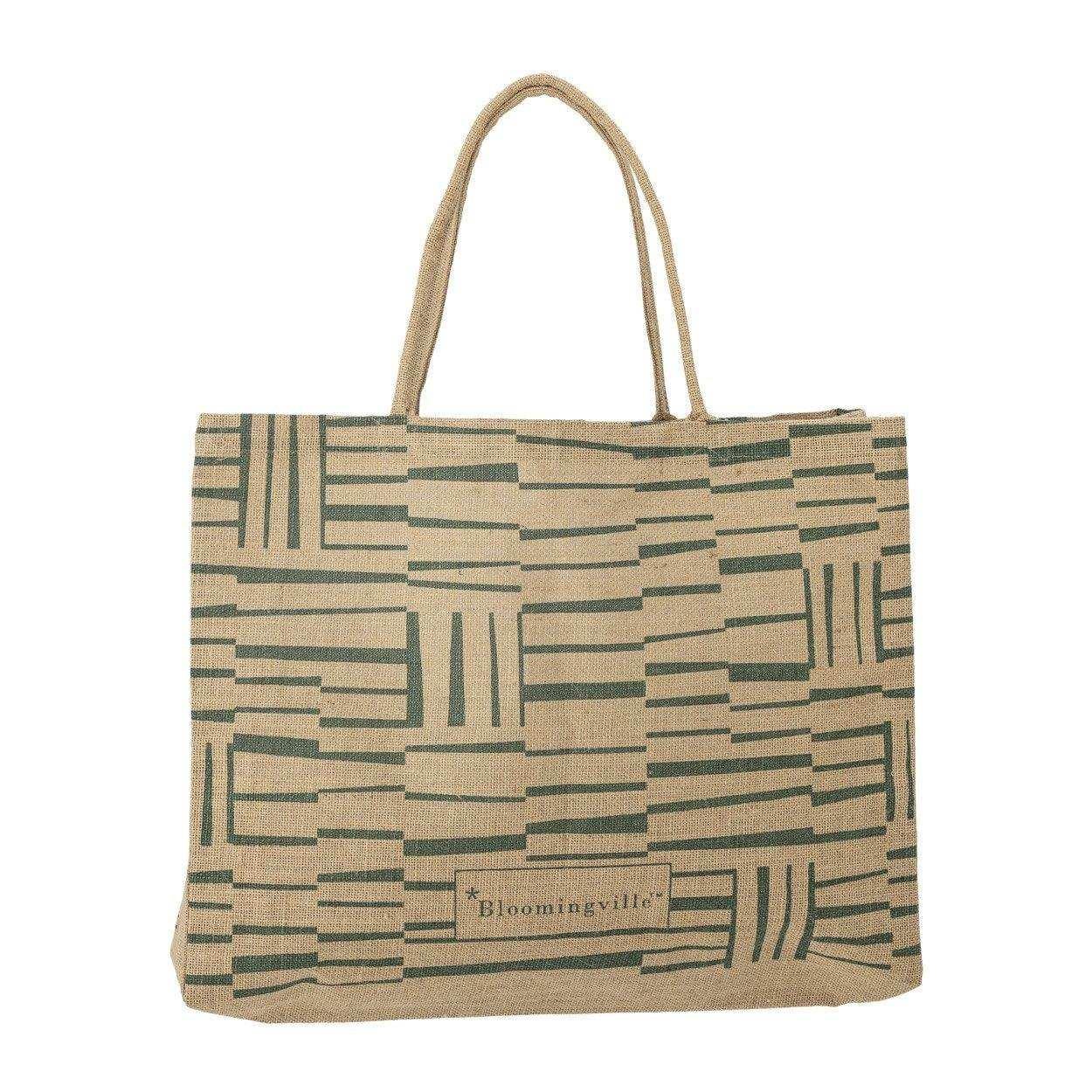 Bergamo shopper tas groen jute