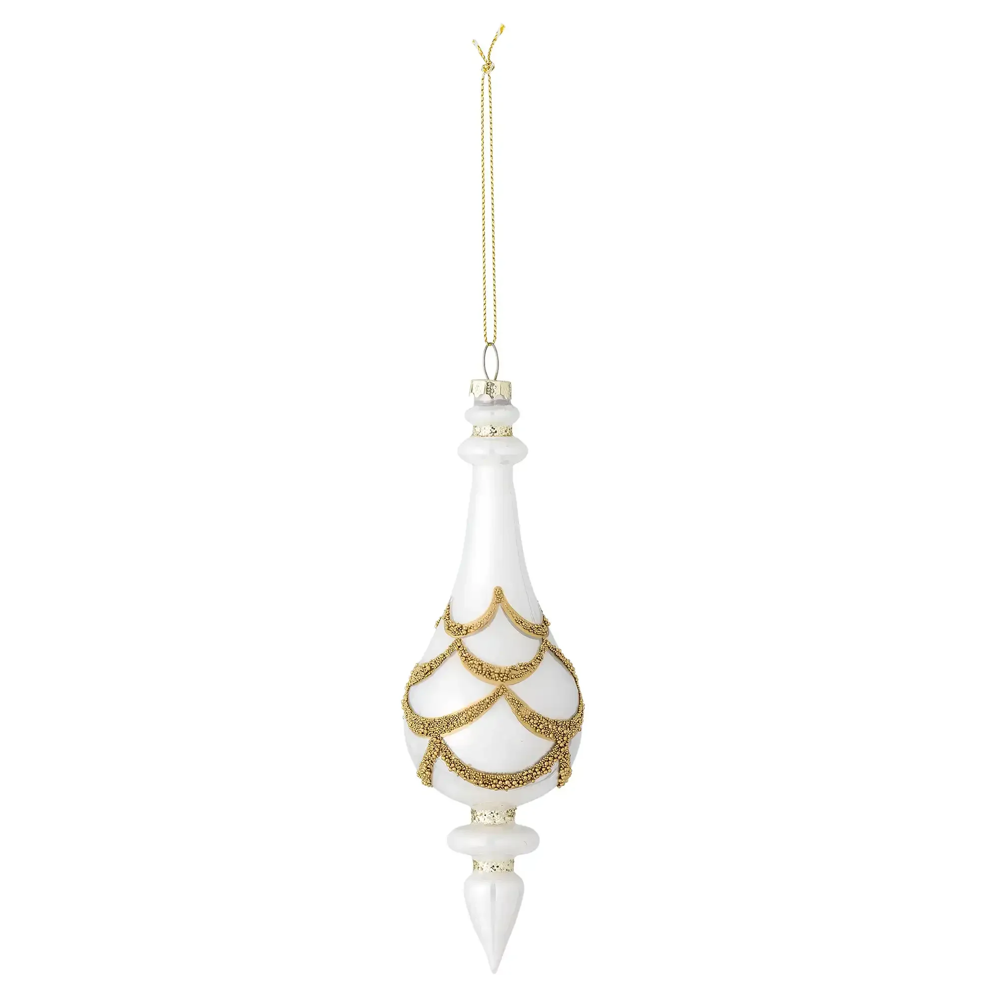Kerstornament glas wit Hisar 8cm