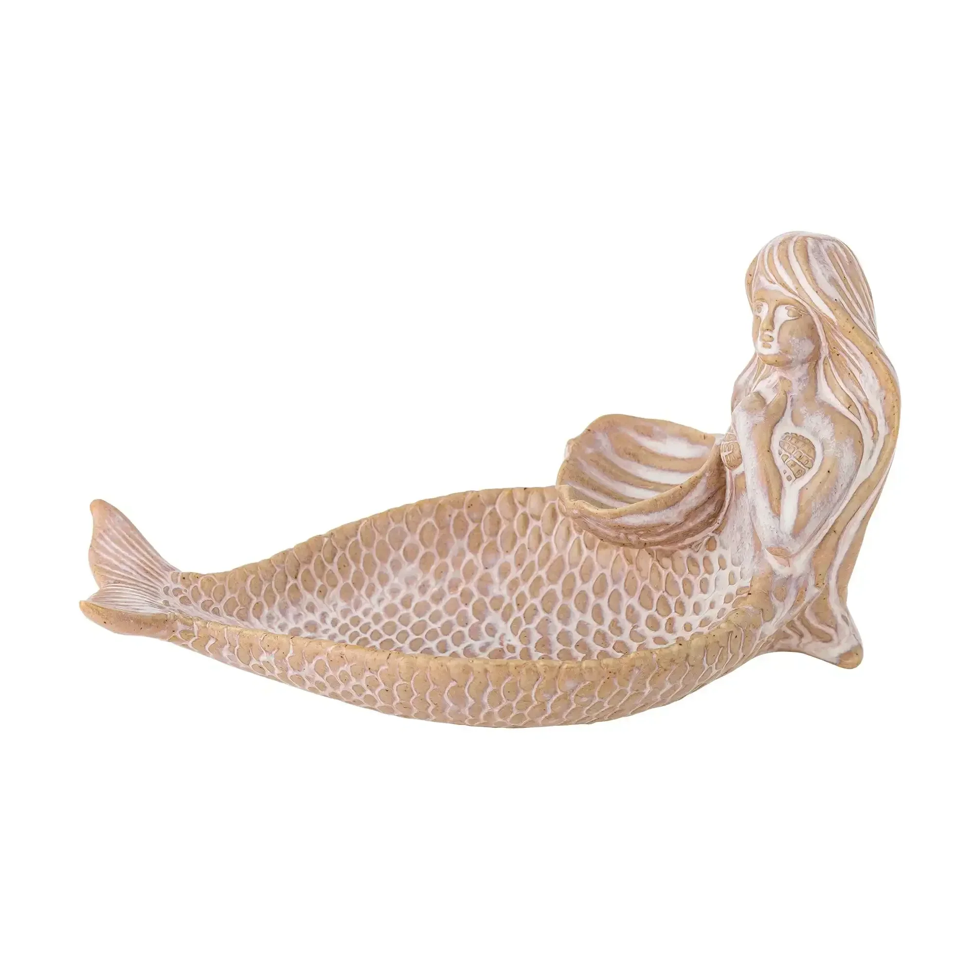 Schaal aardewerk beige/naturel Abitha