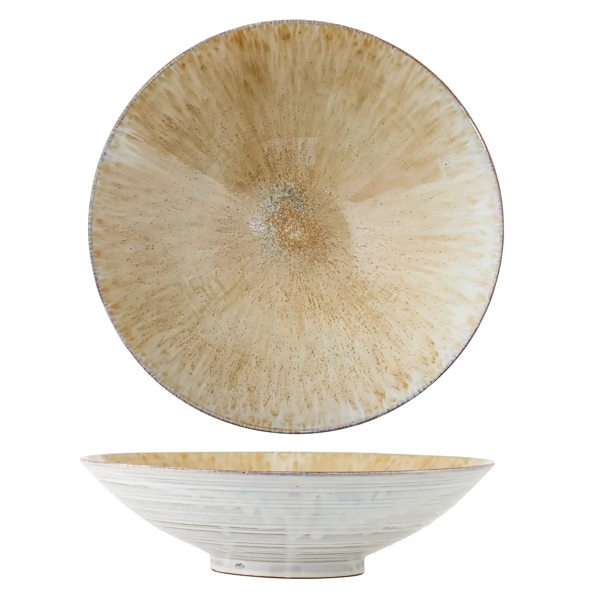 Schaal aardewerk nature Saskia 40cm