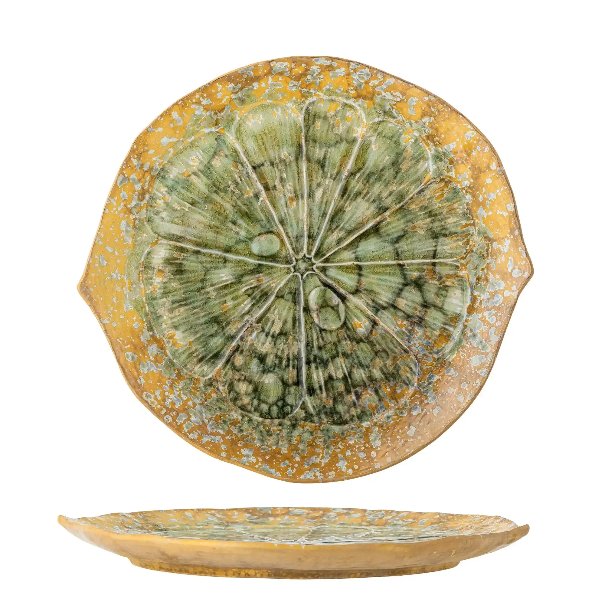 Dienblad aardewerk groen Milani 30cm