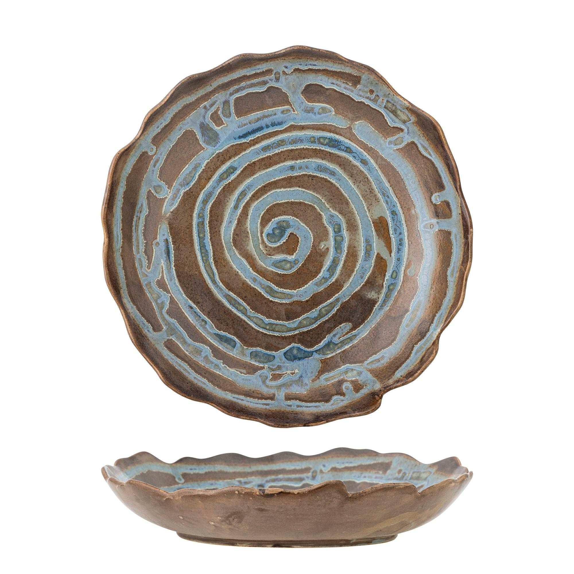 Dienblad aardewerk blauw Marjorie 29cm