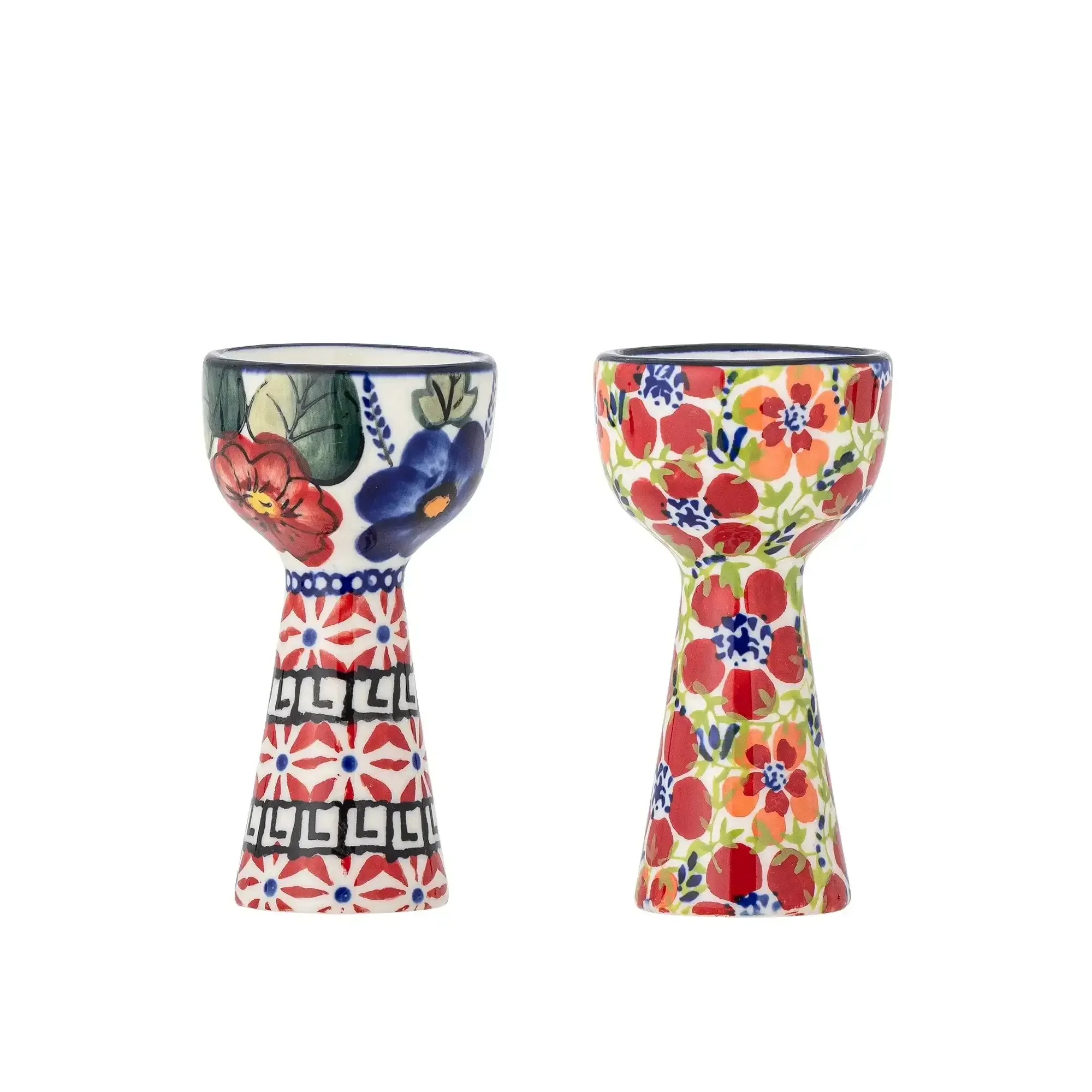 Eierdop aardewerk rood florist – set van 2