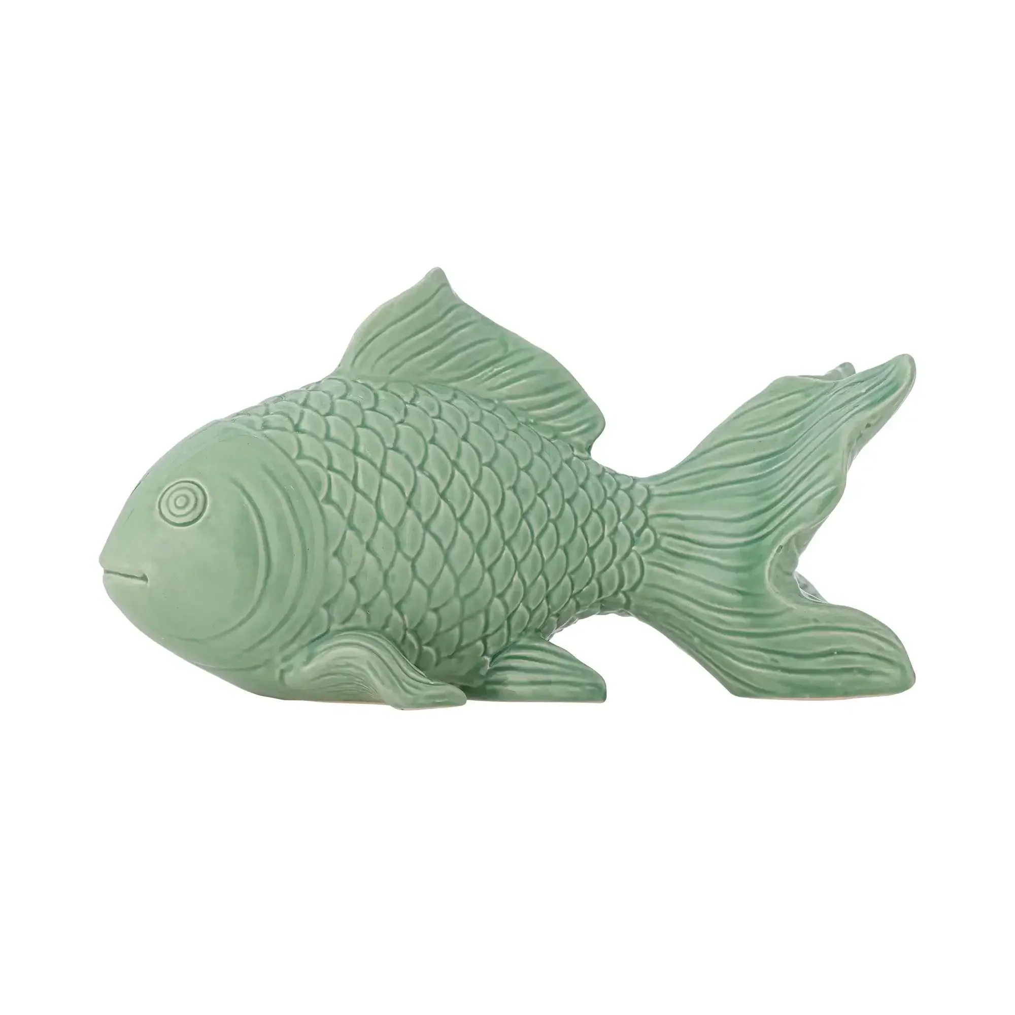 Visbeeldje aardewerk groen Sukey 27cm