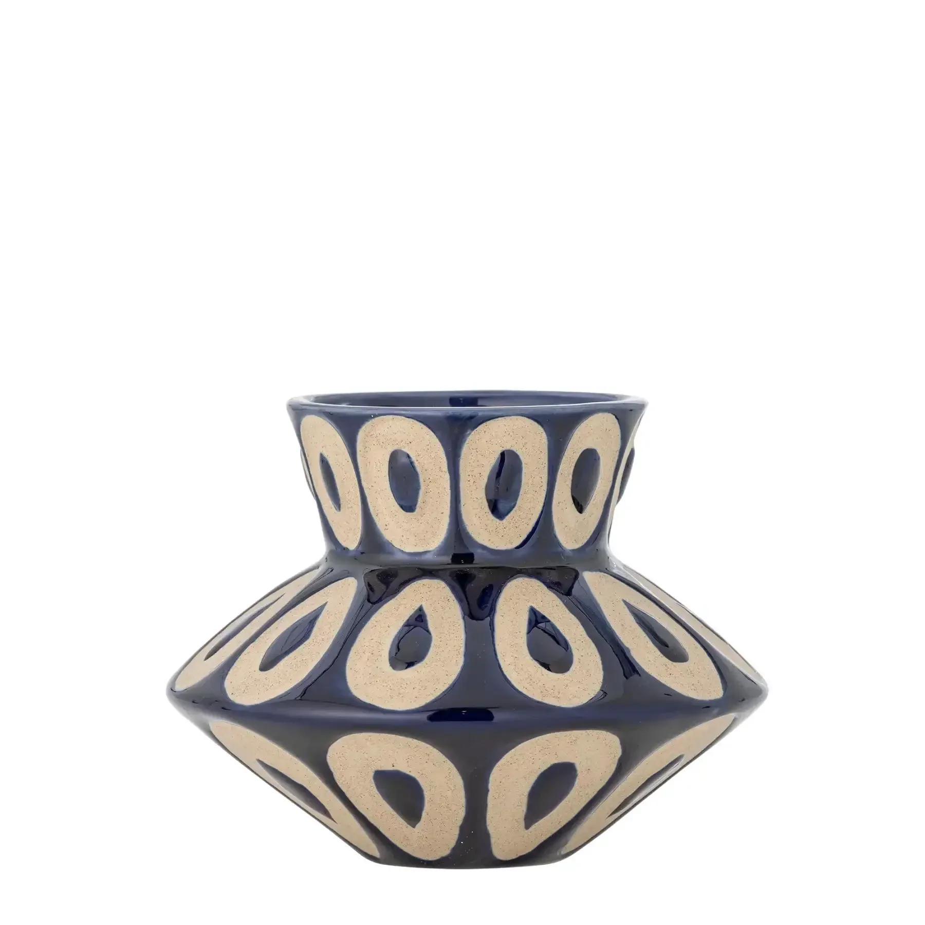 Vaas aardewerk blauw bashir 12cm