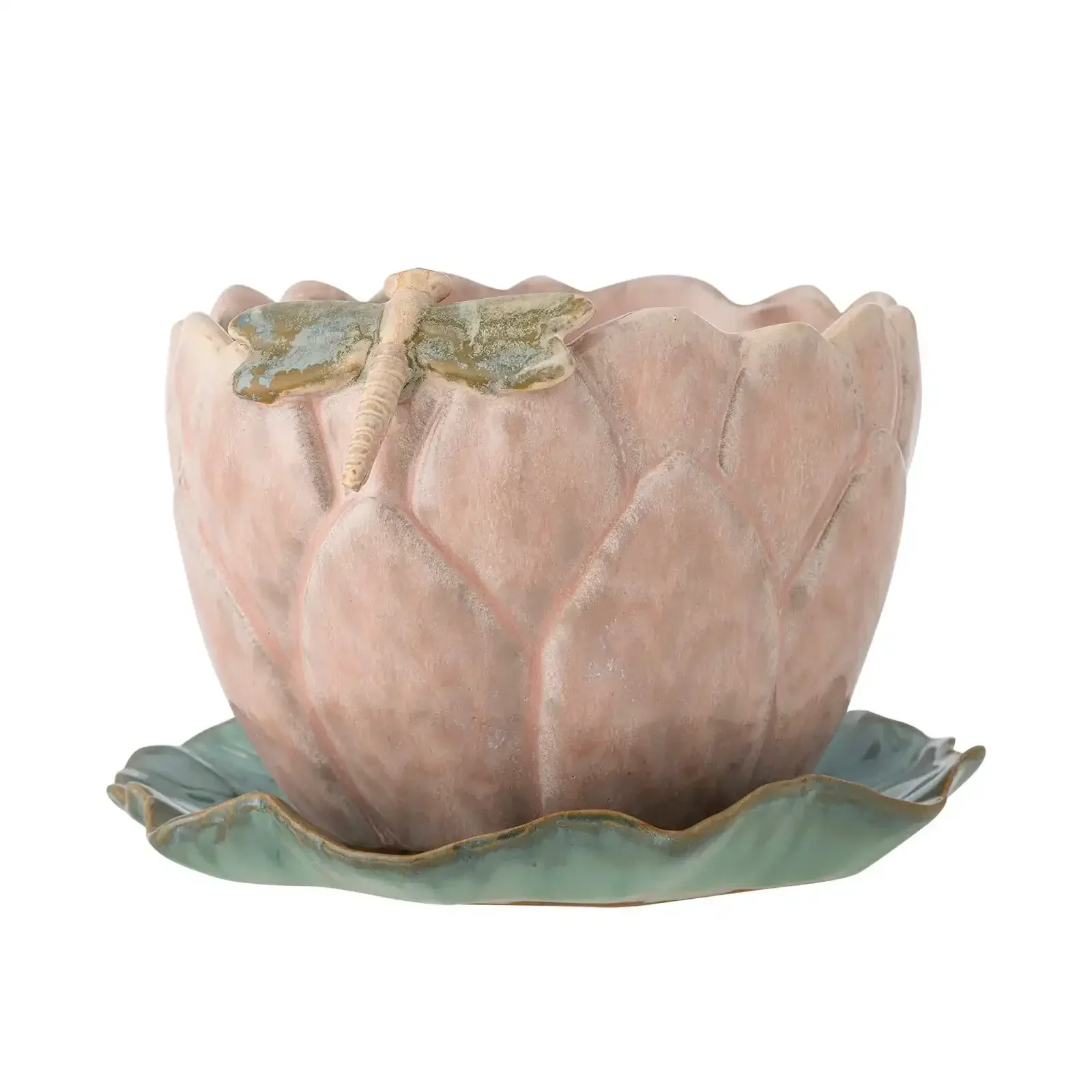 Bloempot met schotel roze Jaylee 18cm Bloempot met schotel roze Jaylee 18cm