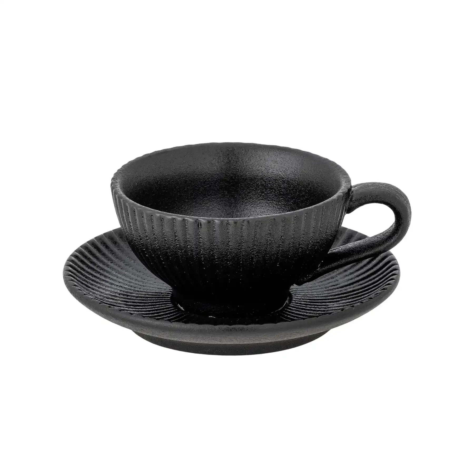Cappuccino kop met schotel zwart Neri