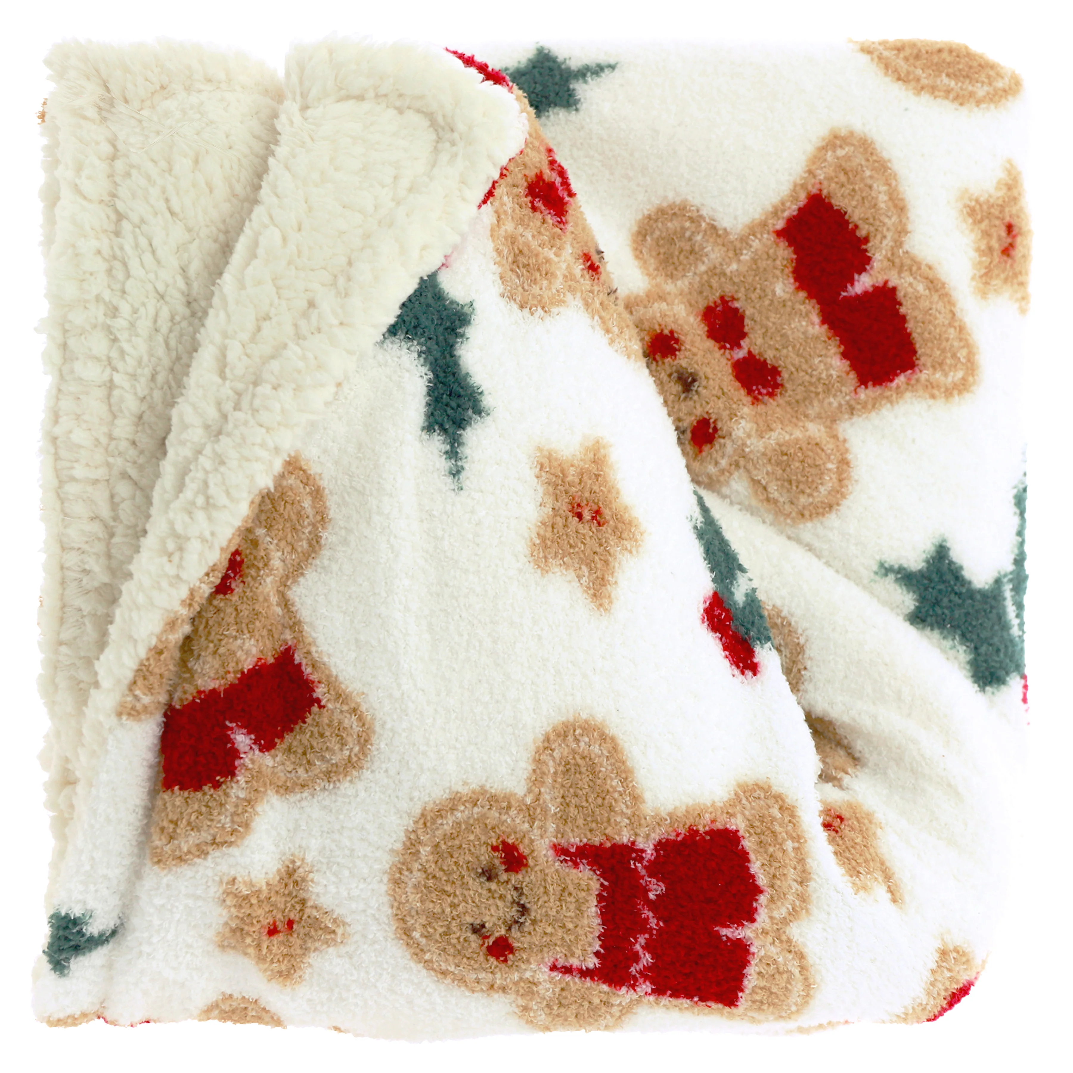 COOKIE – Plaid – 130×160 cm – Kerstplaid – Teddy binnenkant COOKIE – Plaid – 130×160 cm – Kerstplaid – Teddy binnenkant