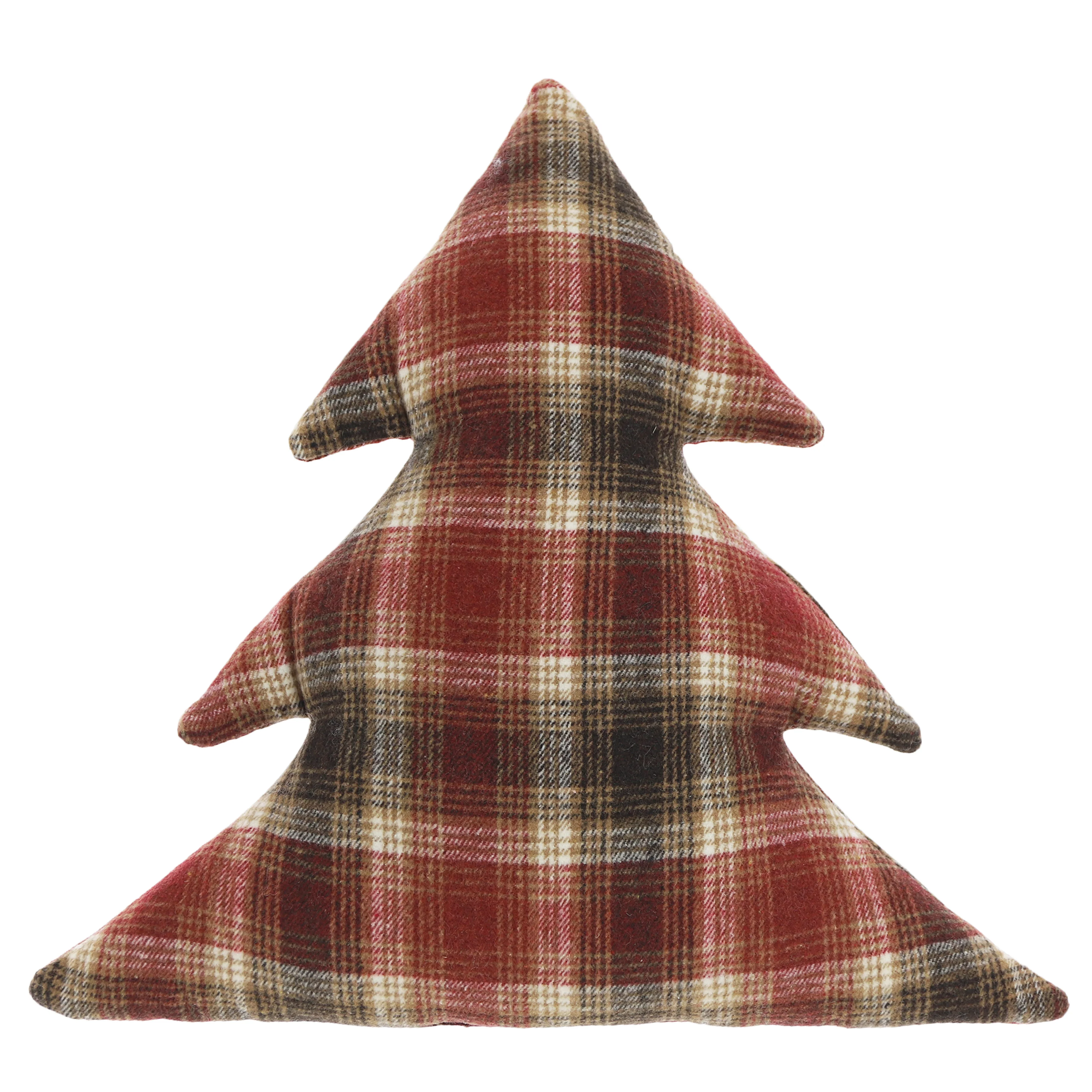 CHECK TREE – Sierkussen – 50×50 cm – Kerstboom vorm – Ruitmotief CHECK TREE – Sierkussen – 50×50 cm – Kerstboom vorm – Ruitmotief