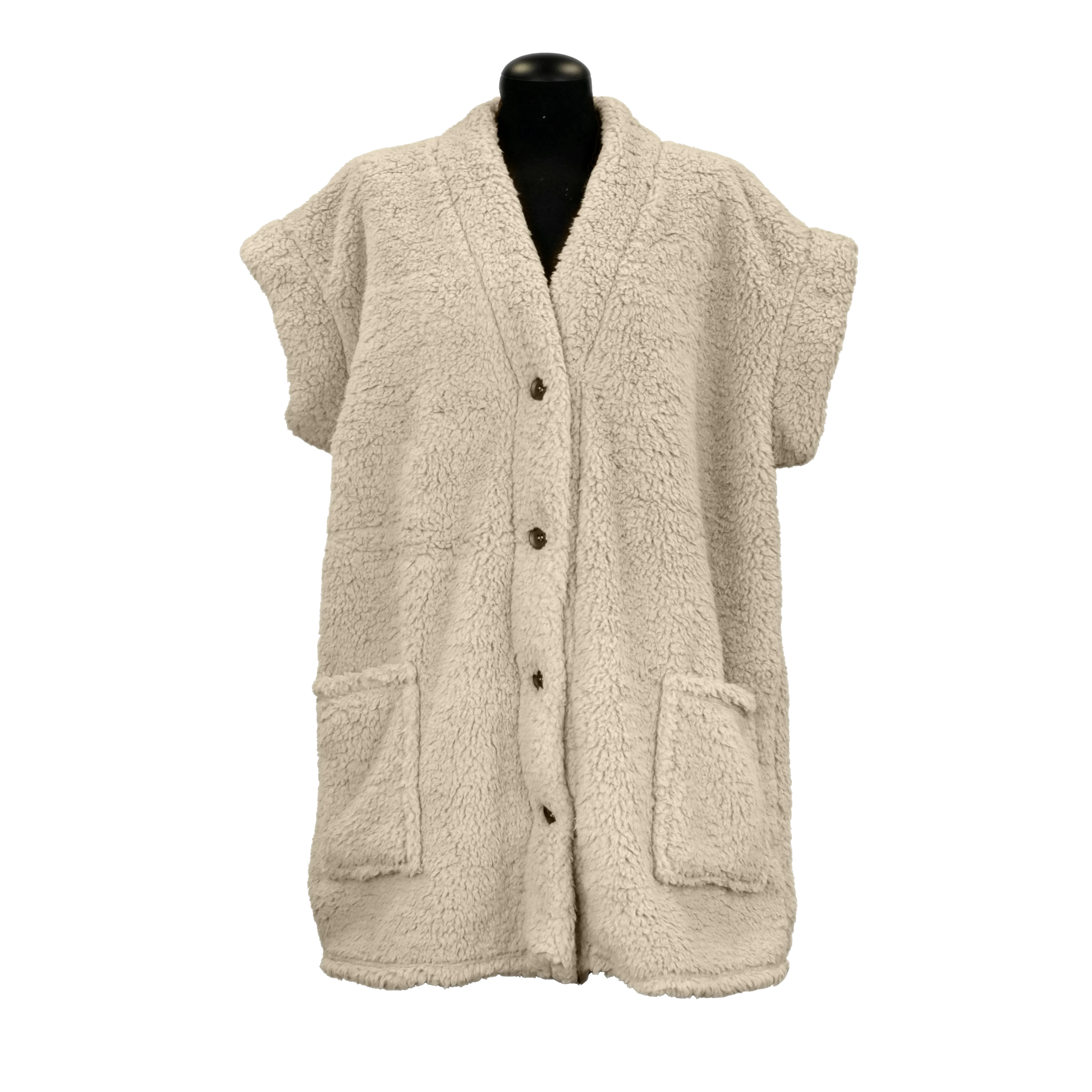 MAE – Bodywarmer – 78×87 cm – Teddy – Heerlijk warm – Zonder mauwen – Cadeautip