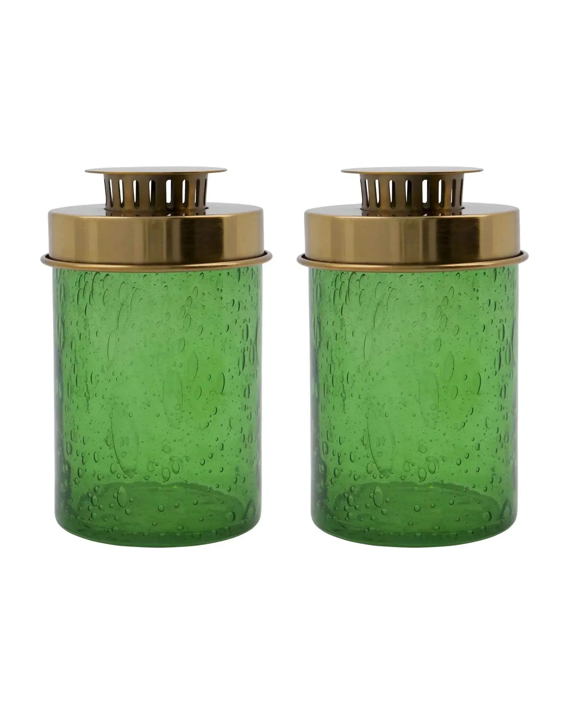 Lantaarn Omay Groen 18cm – set van 2