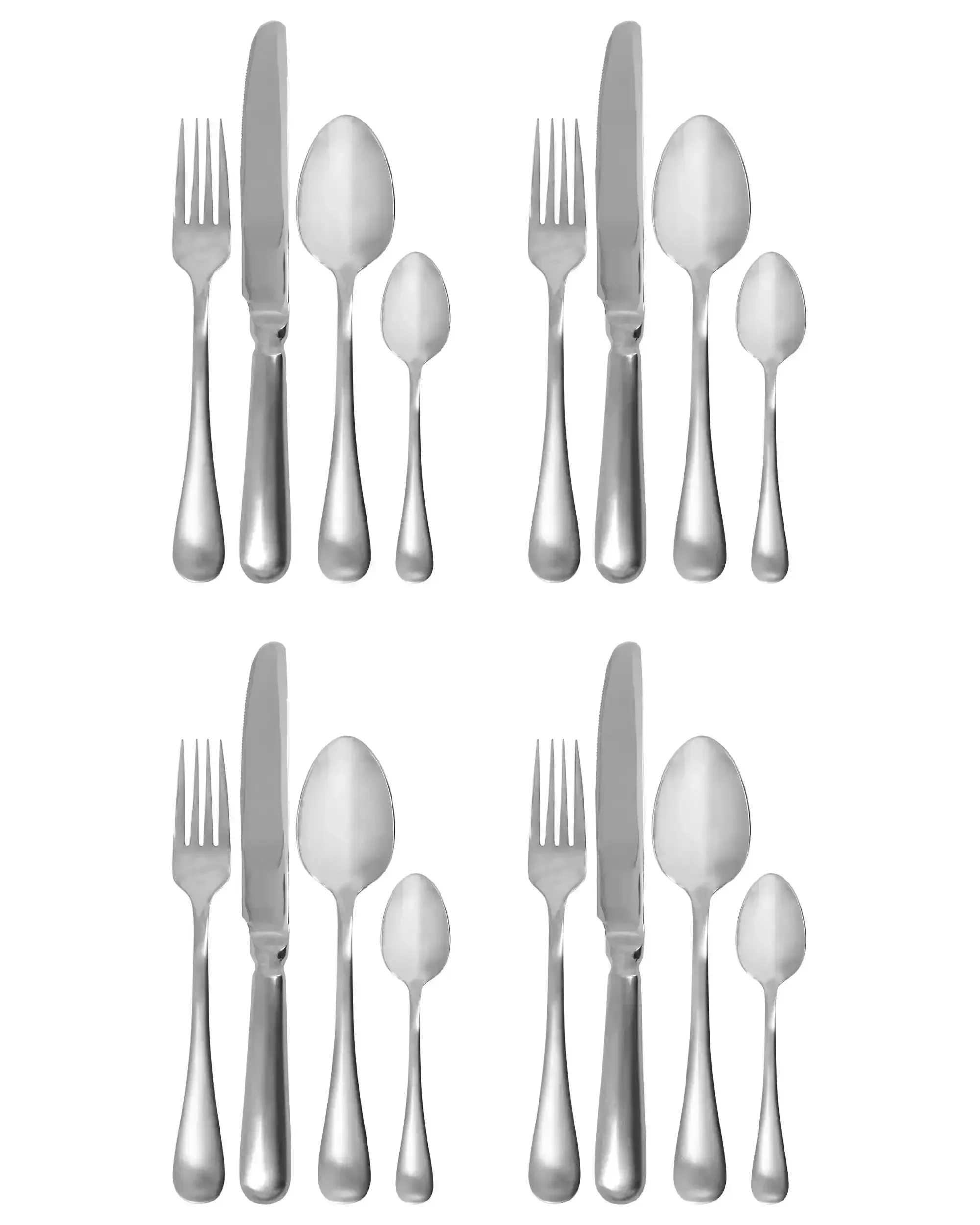 Bestekset Brush zilver – 16 delig