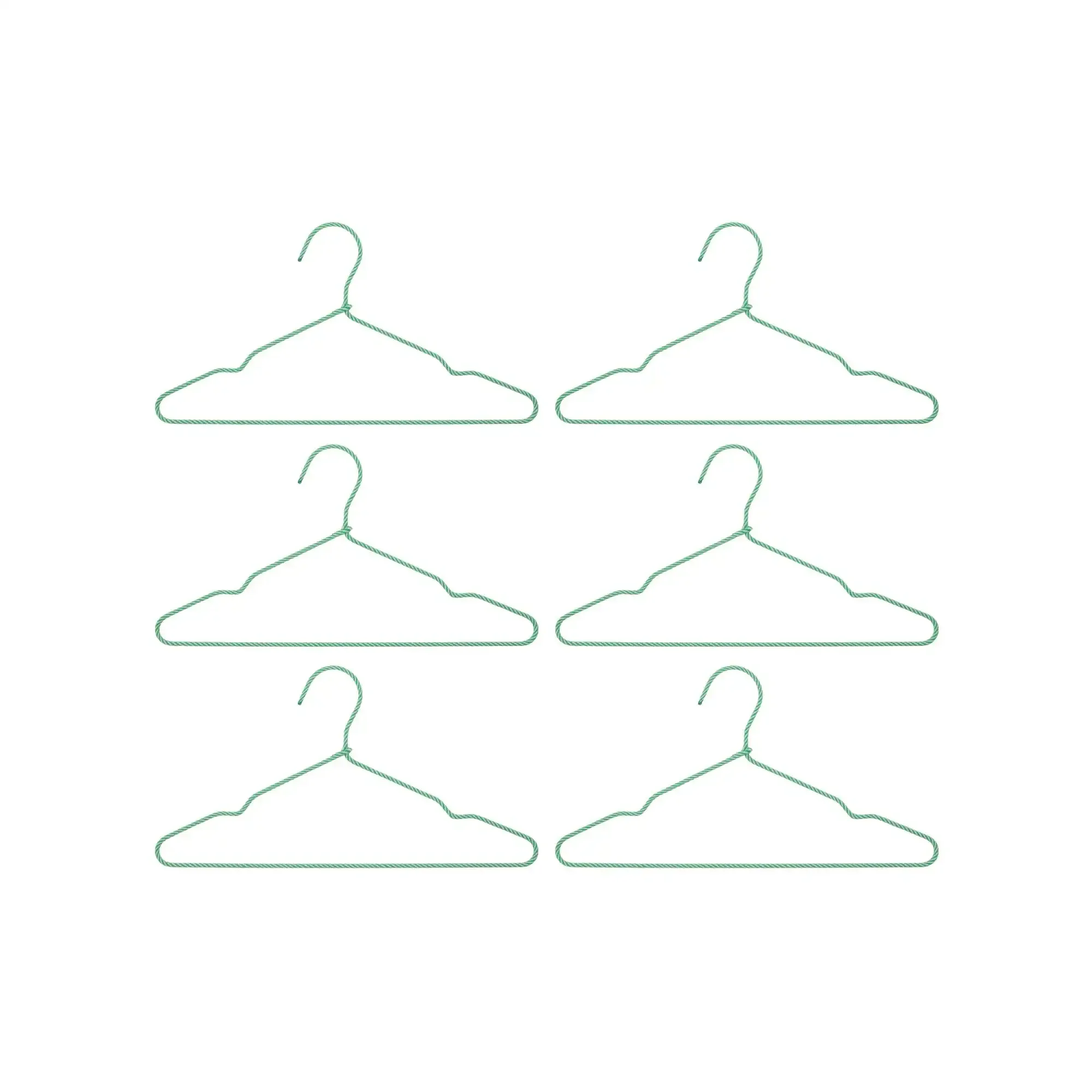 Wire kledinghangers groen – 6 stuks Wire kledinghangers groen – 6 stuks