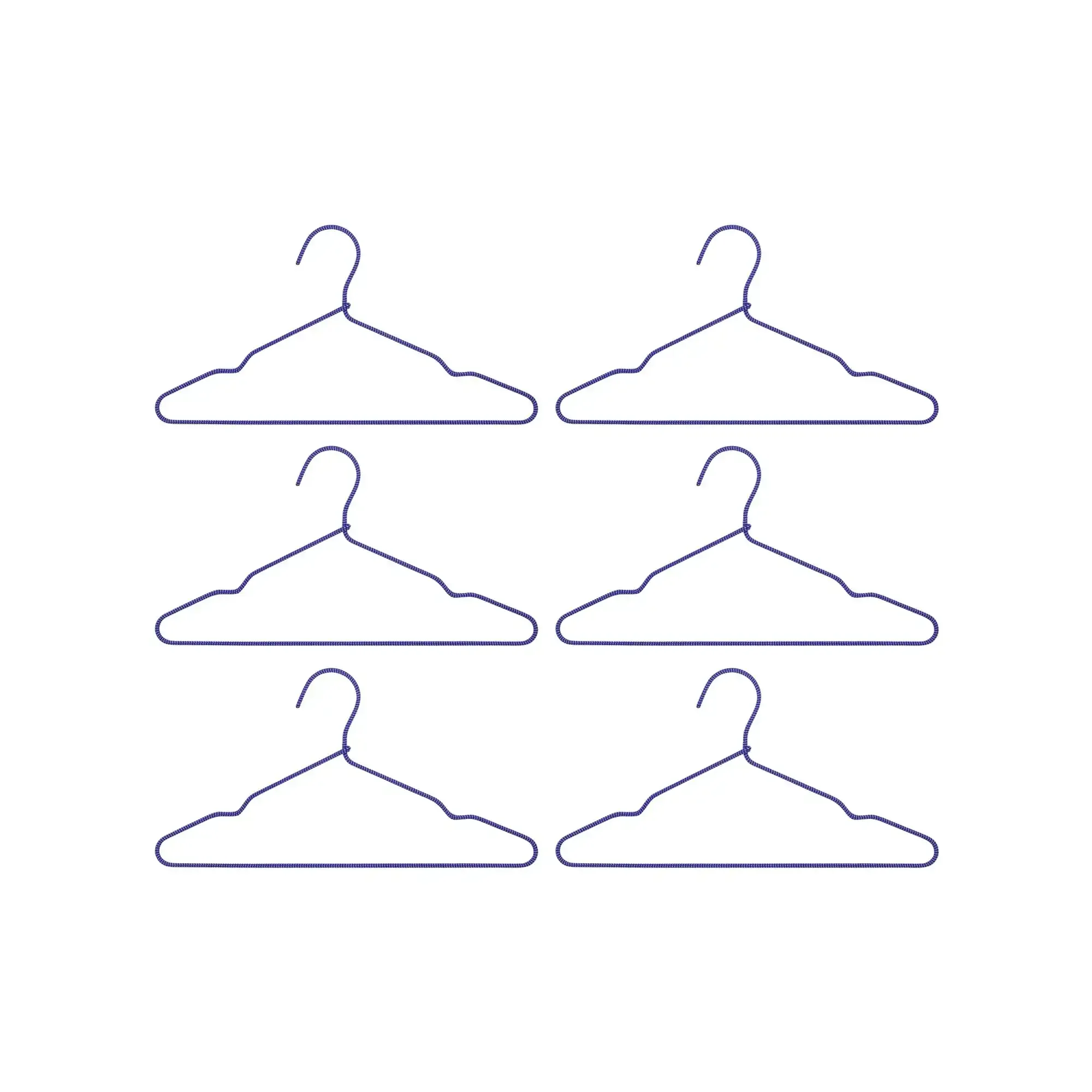 Wire kledinghanger blauw – 6 stuks