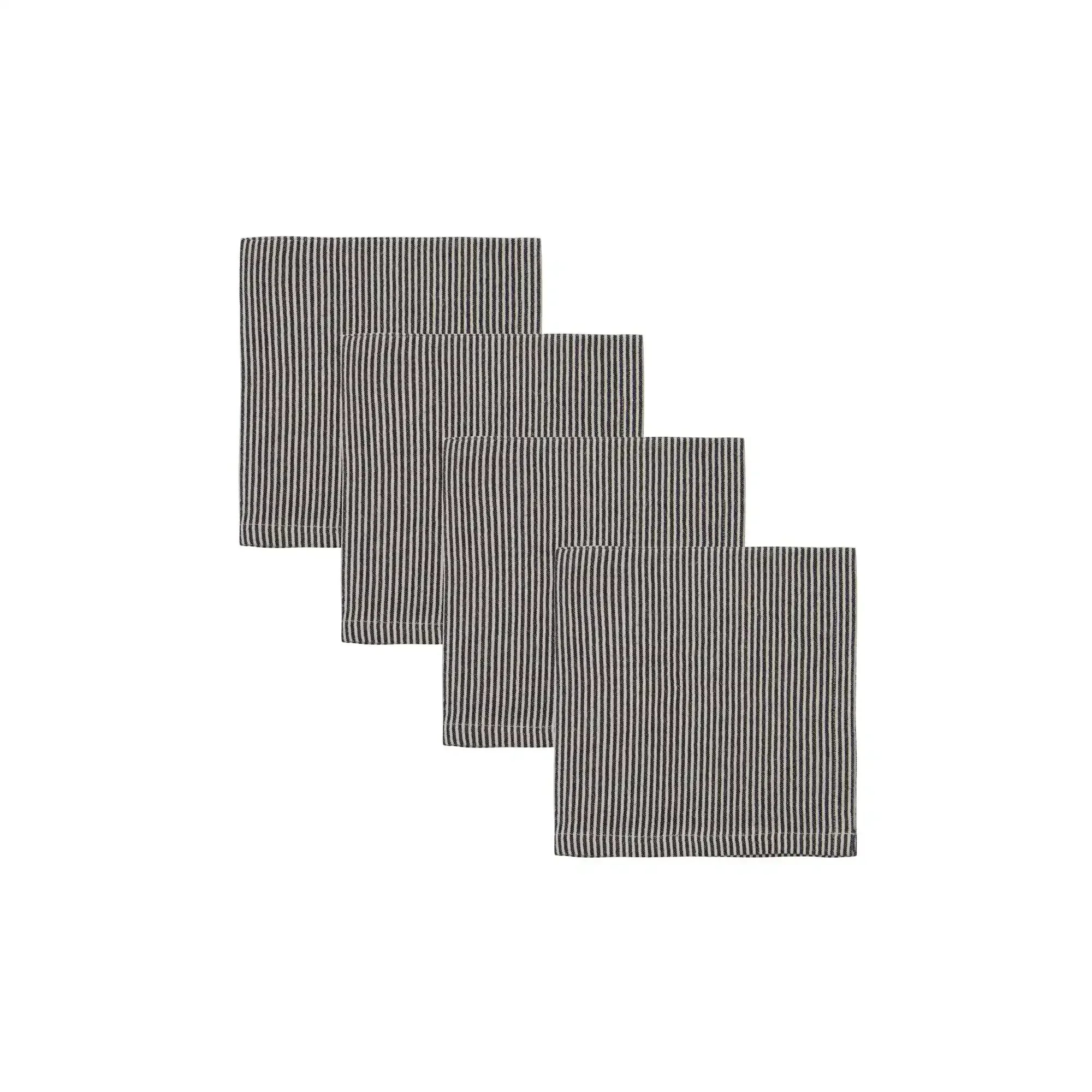 Block servetten katoen zwart – set van 4