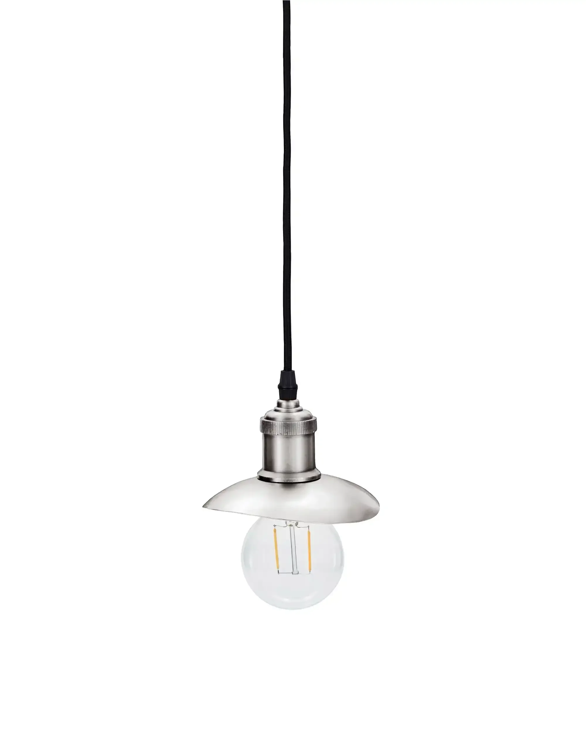 Hatt lampenkap in geborsteld zilver 14cm
