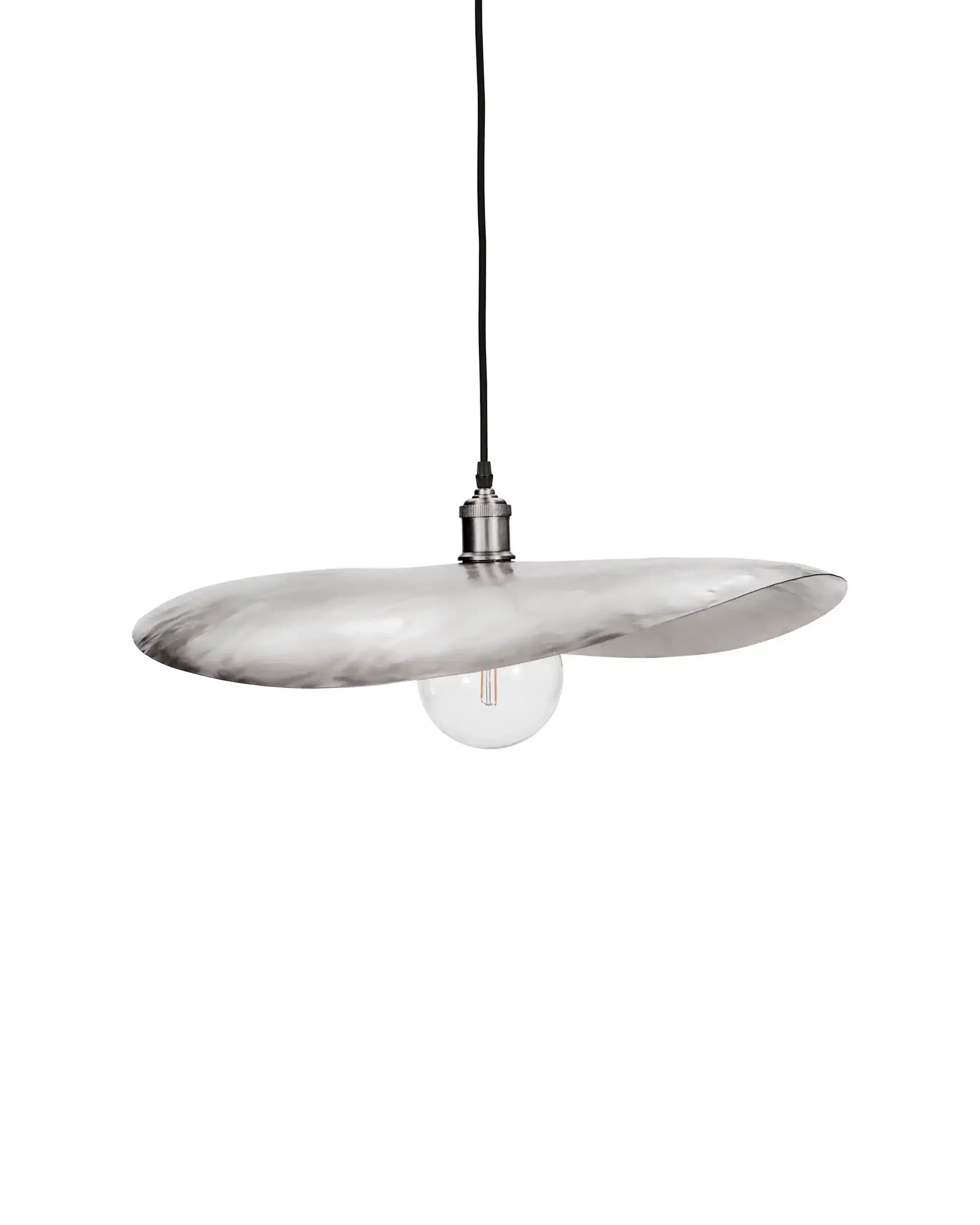 Hatt lampenkap in geborsteld zilver 60cm