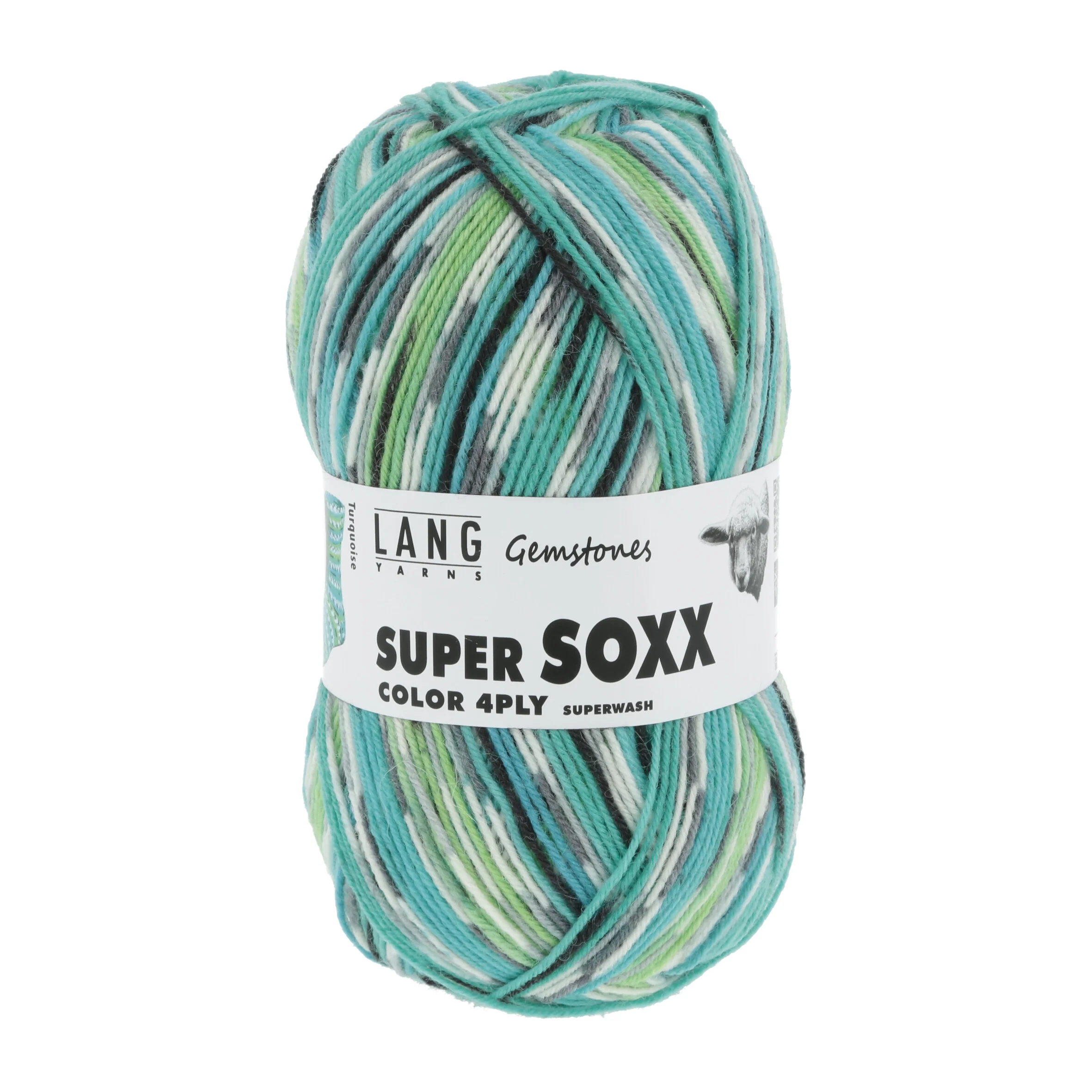 Lang Yarns Super Soxx 4 Ply Gemstones Turquoise (0387)