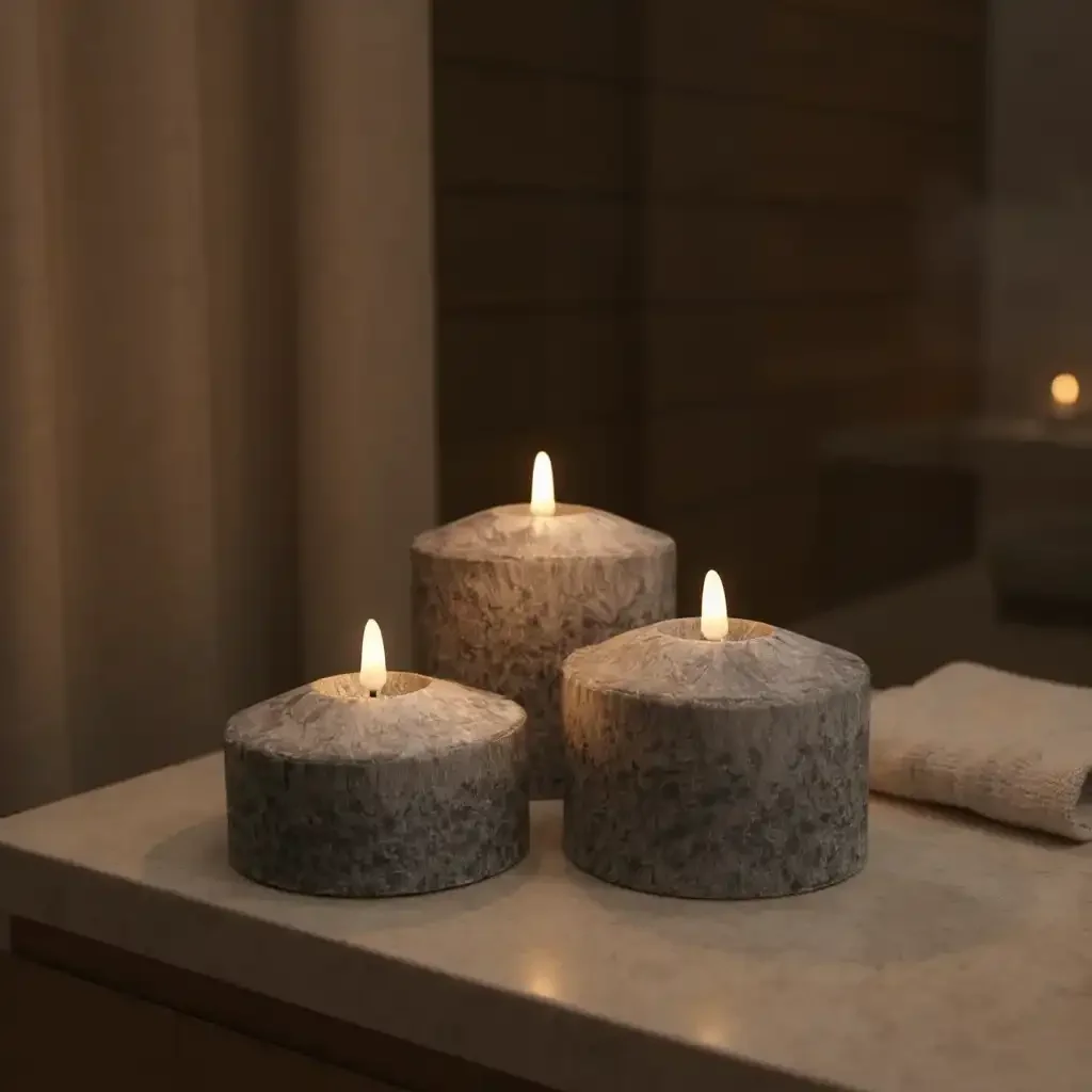 Ledkaars Marble zwart – 10x7,5cm - Afbeelding 2