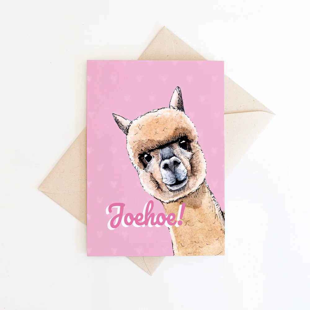 Dubbele kaart Joehoe alpaca Dubbele kaart Joehoe alpaca